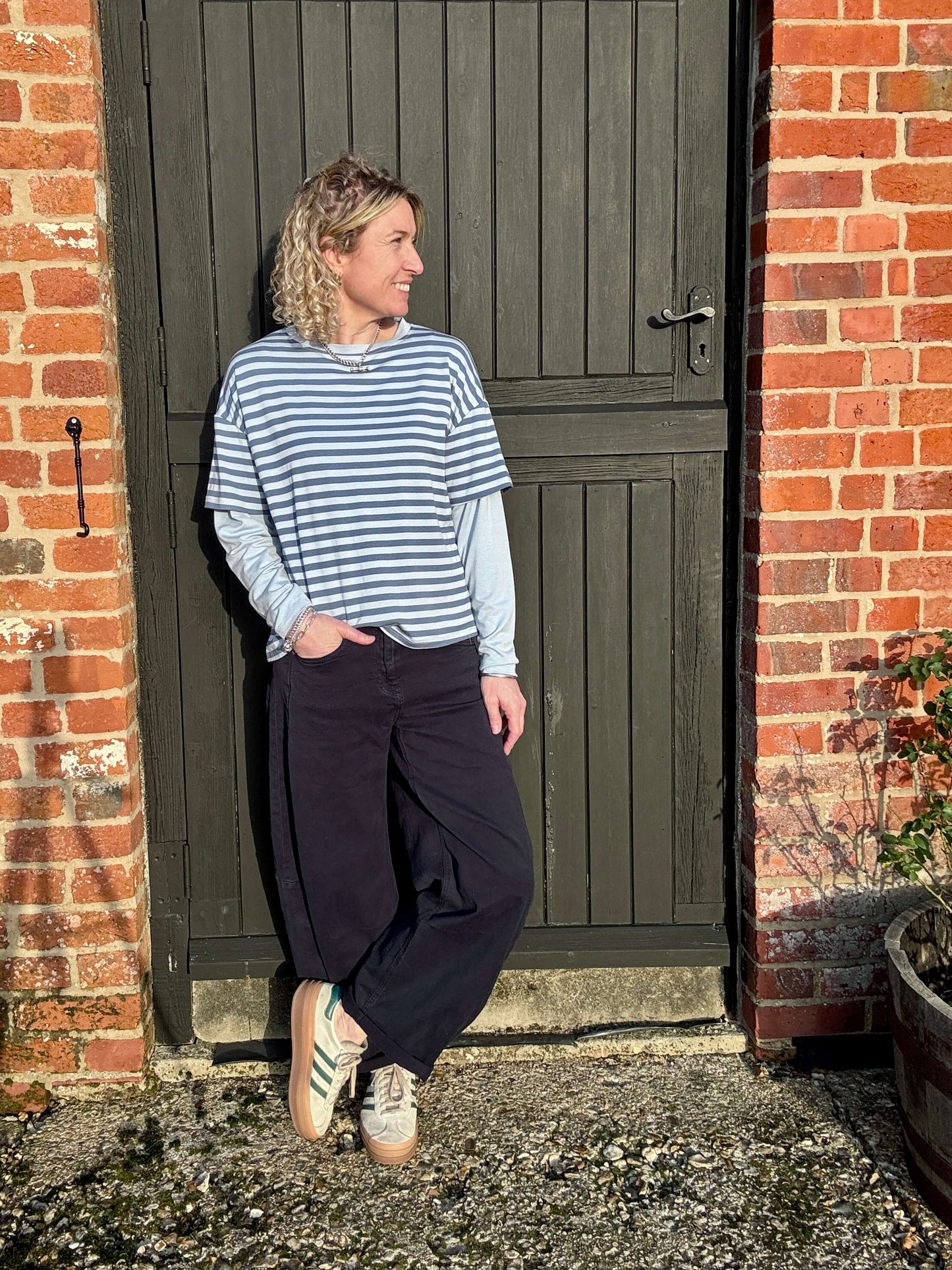 Layered Breton Tee | Blue