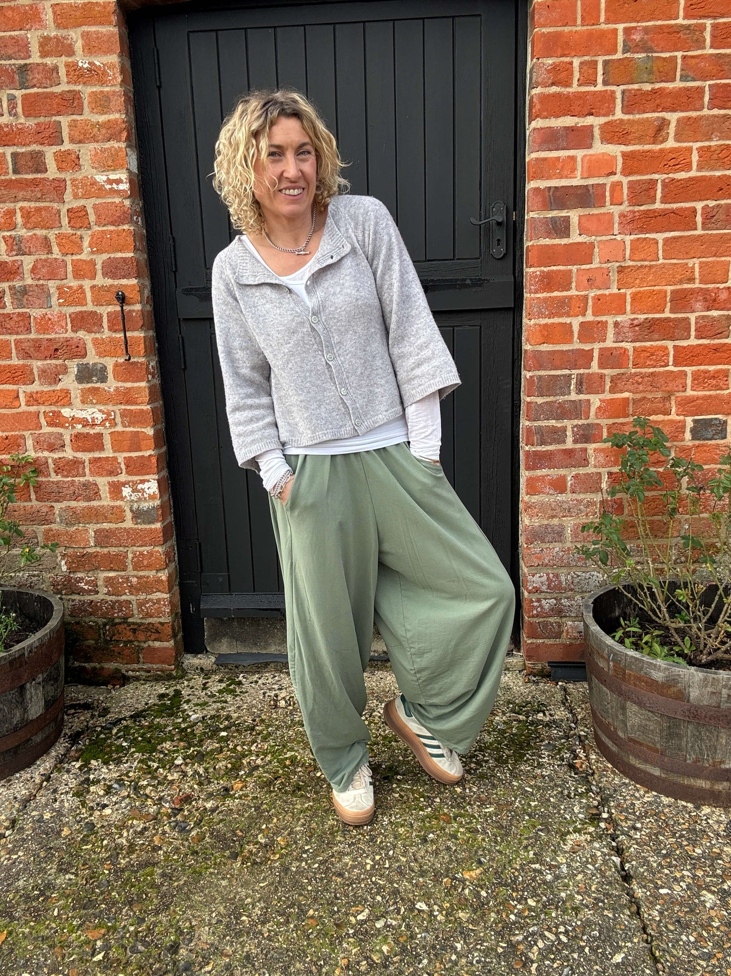 Camden Barrel Joggers | Moss (longer length)