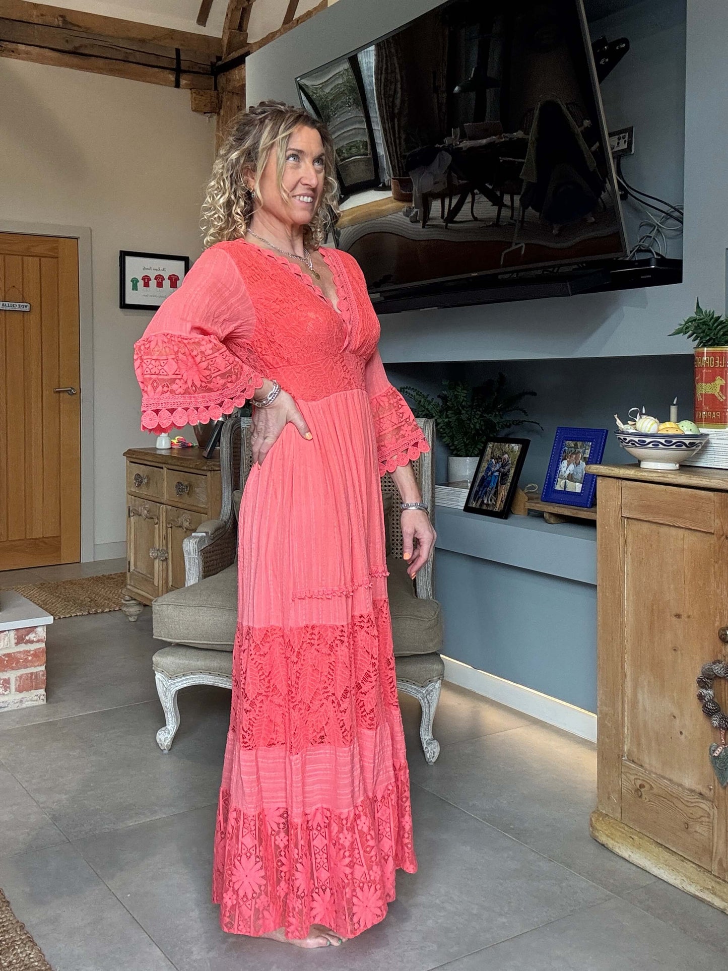 Santorini Dress | Coral