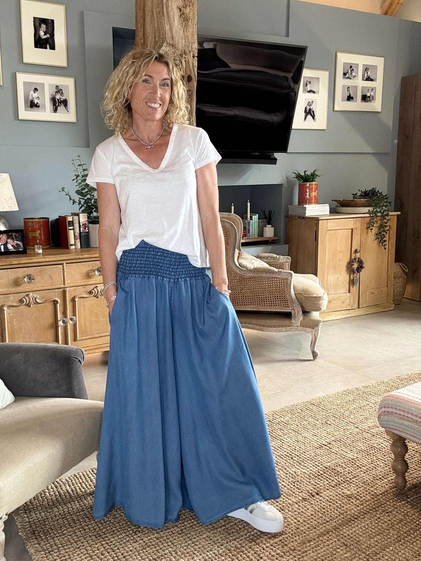 Betsy Denim Palazzo Trousers | Denim