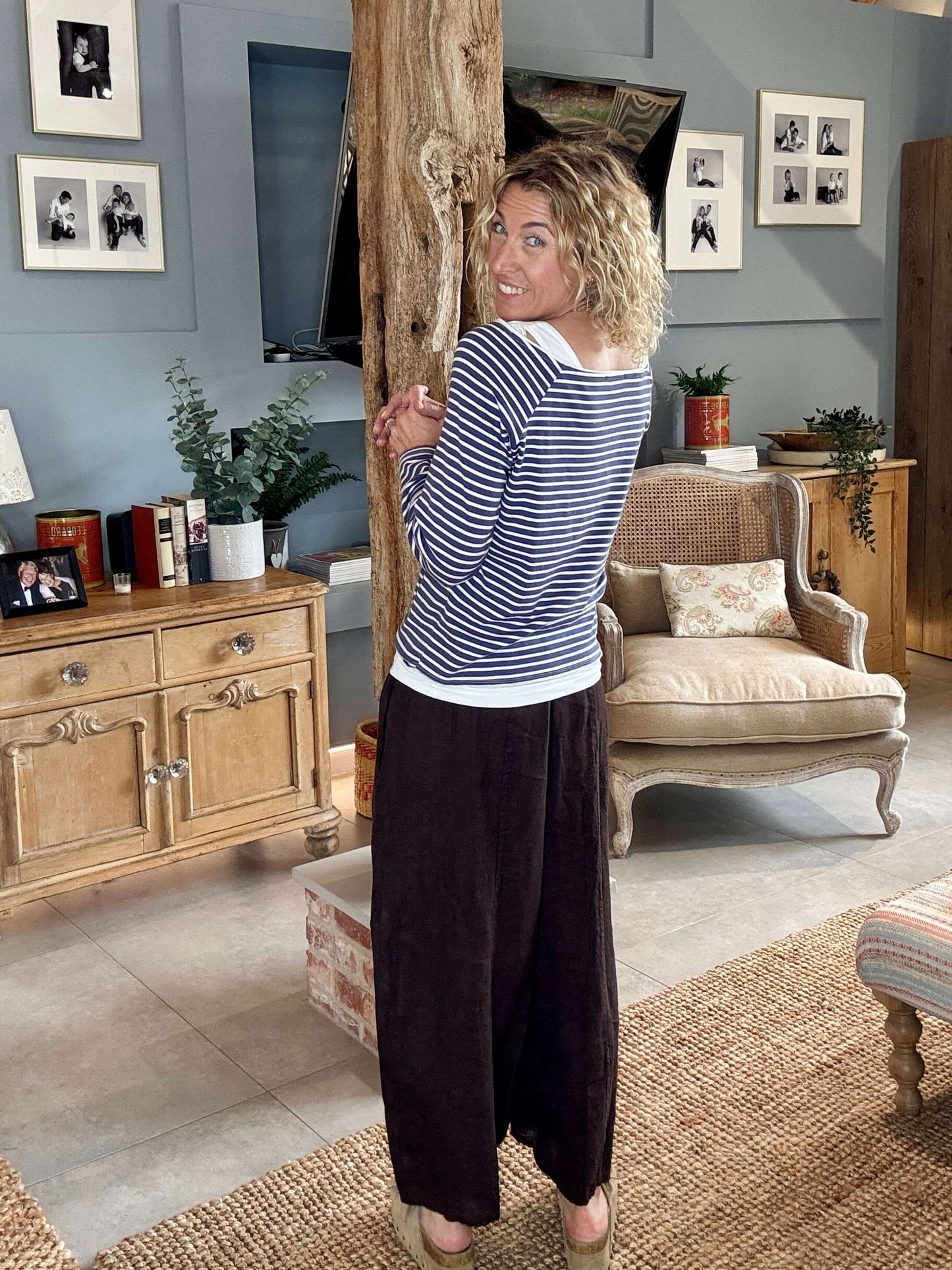 Gaucho Linen Pants | Chocolate