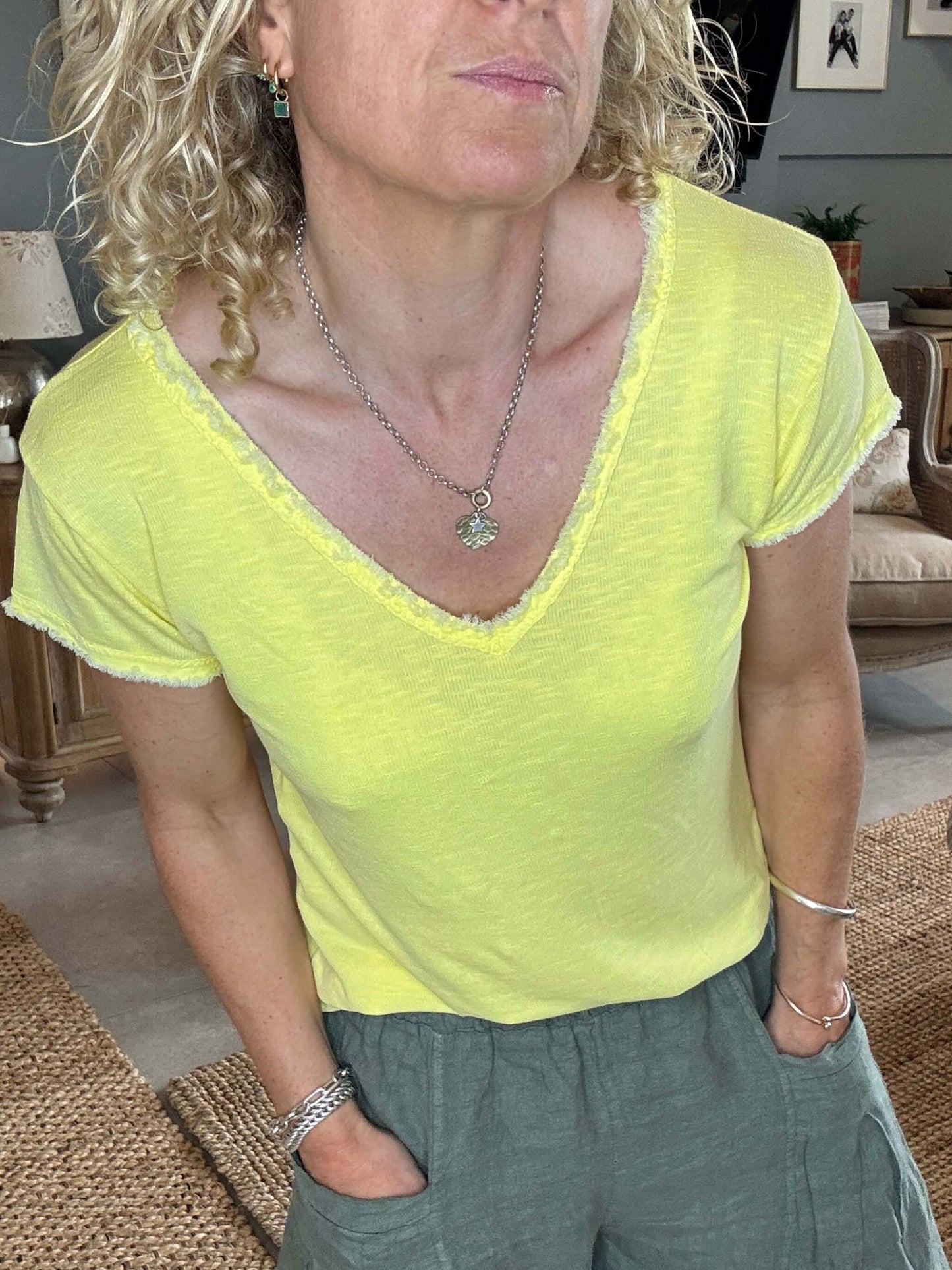 The Drift V-Neck Tee | Canary Yellow