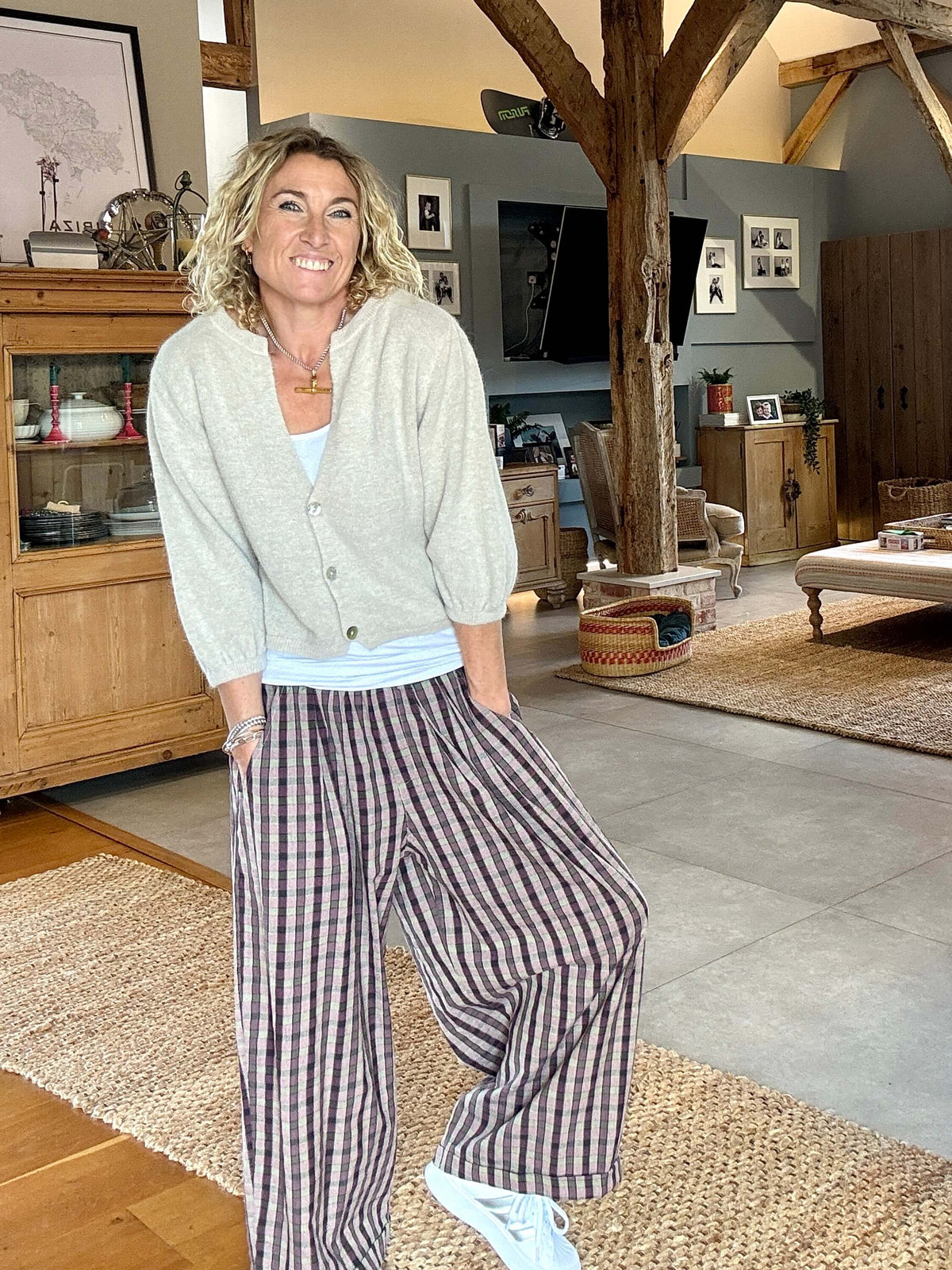 Moby Check Trousers | Plum Check