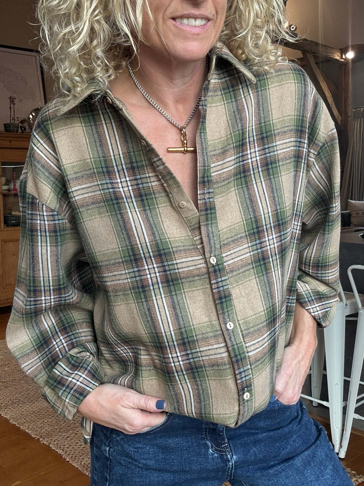 Alberta Plaid Shirt | Green/Brown