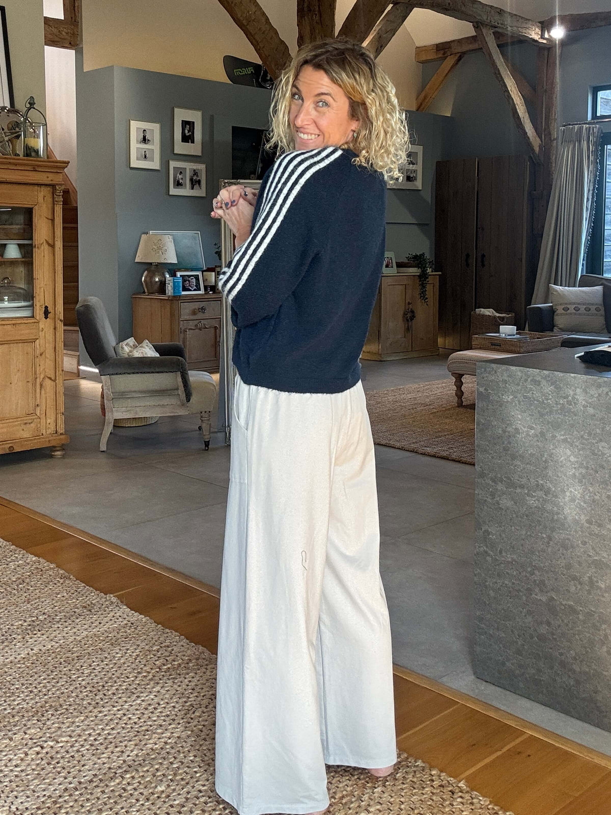Dorset Wide Leg Jogger | Beige