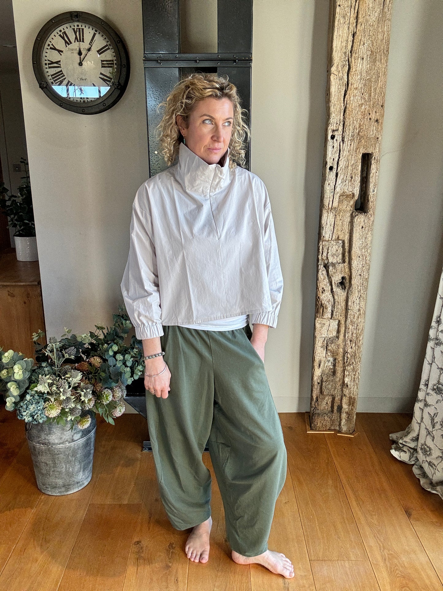 Khaki Barrel Joggers