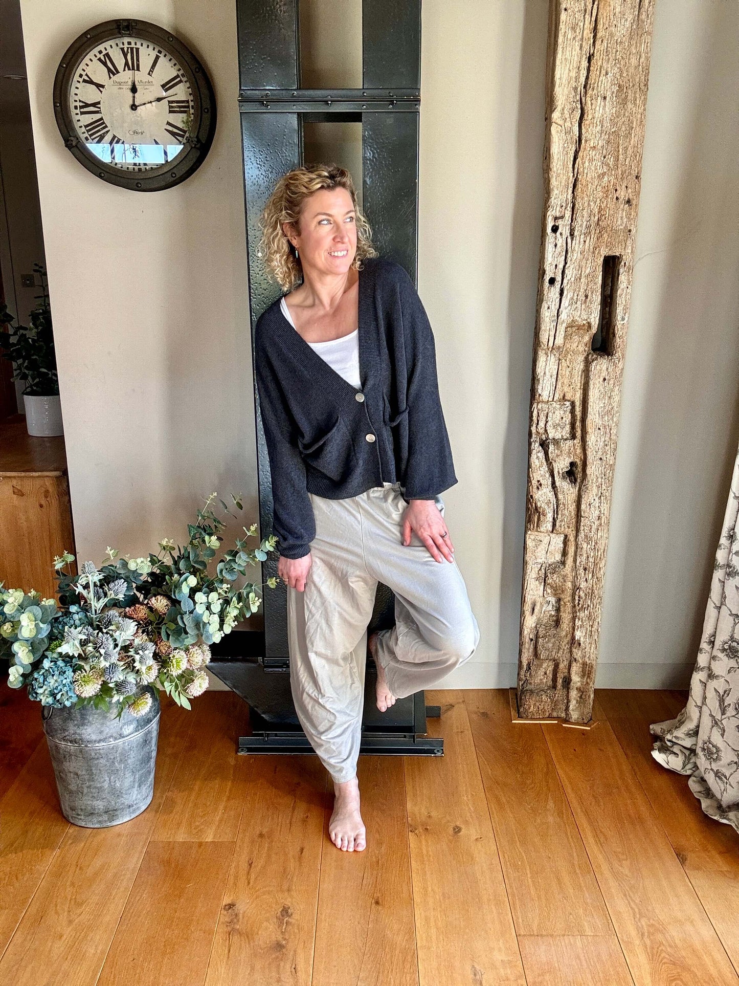 The Papa Cardigan | Charcoal