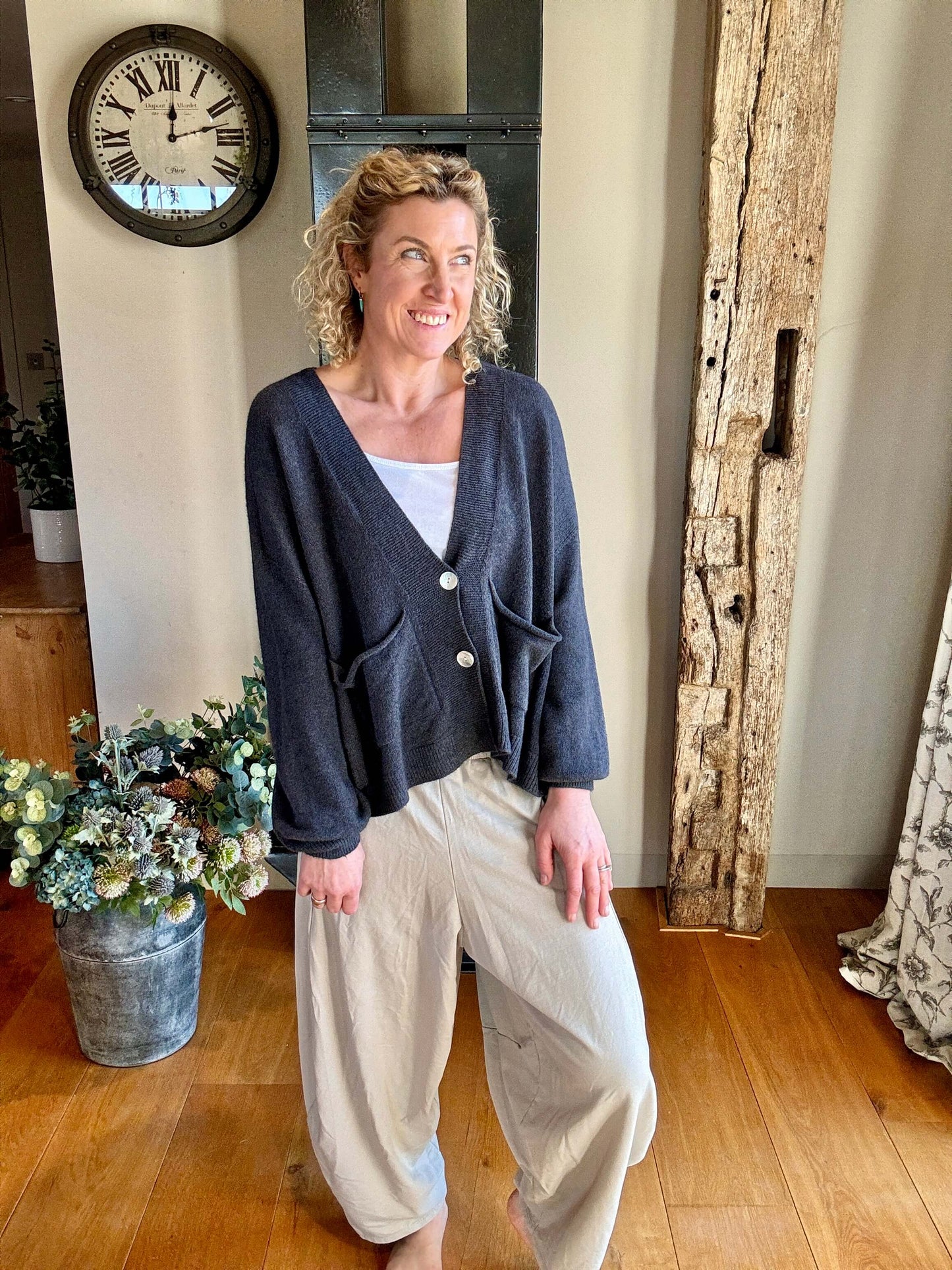 The Papa Cardigan | Charcoal