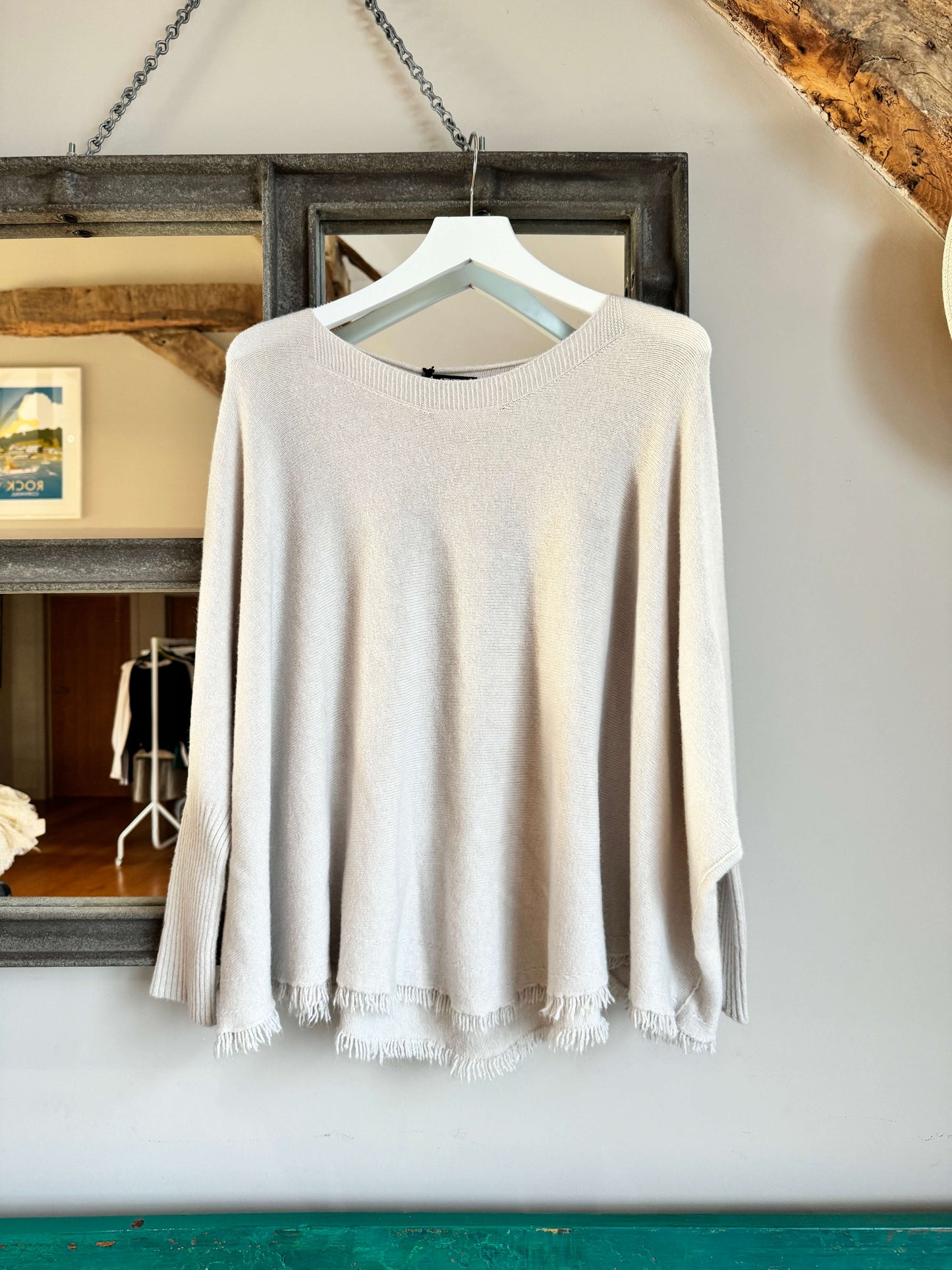 Tassel Hem Slouch Knit | Cream