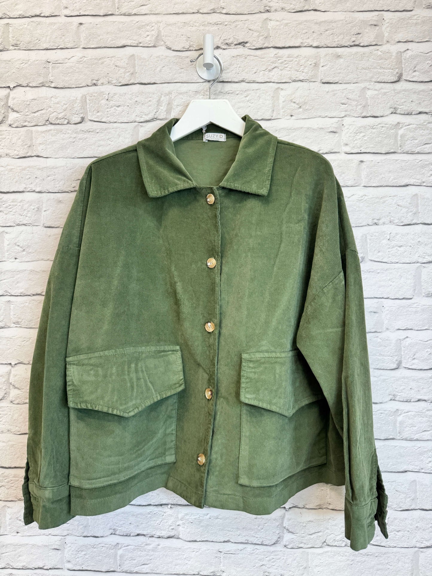 Bosco Oversized Cord Utility Jacket | Iguana Green
