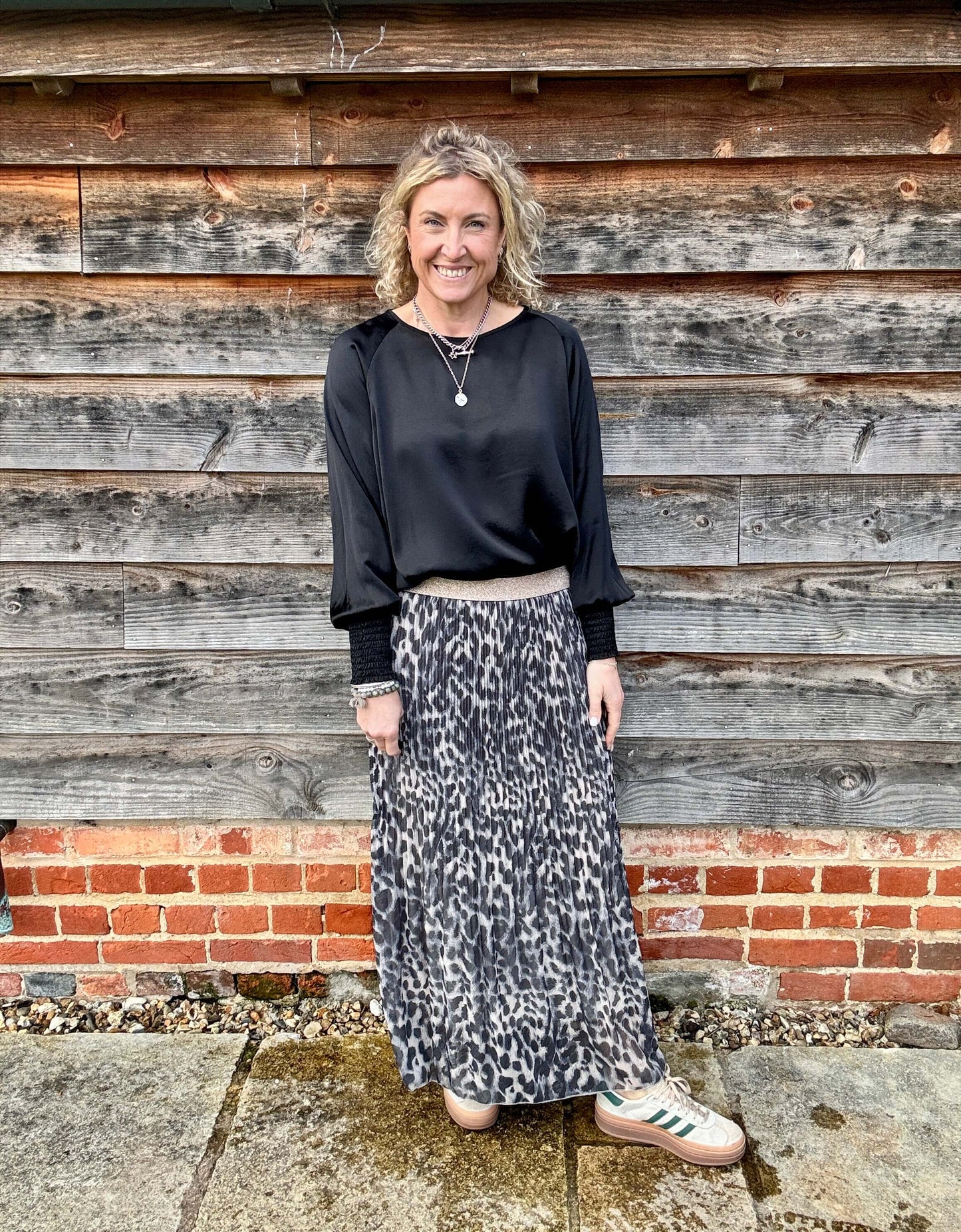 Sophia Satin Top | Black
