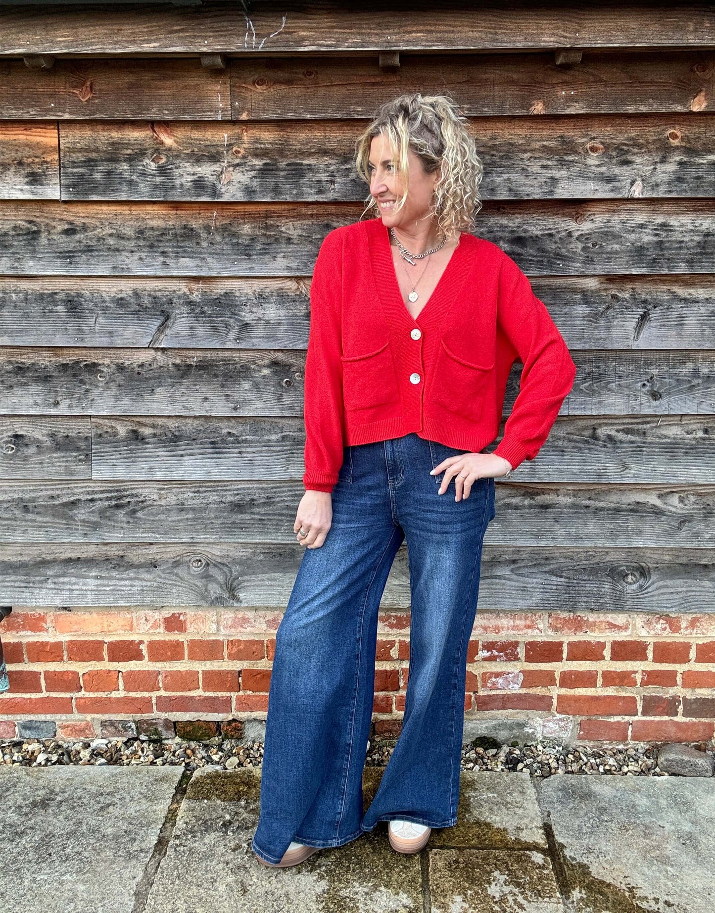 The Papa Cardigan | Red