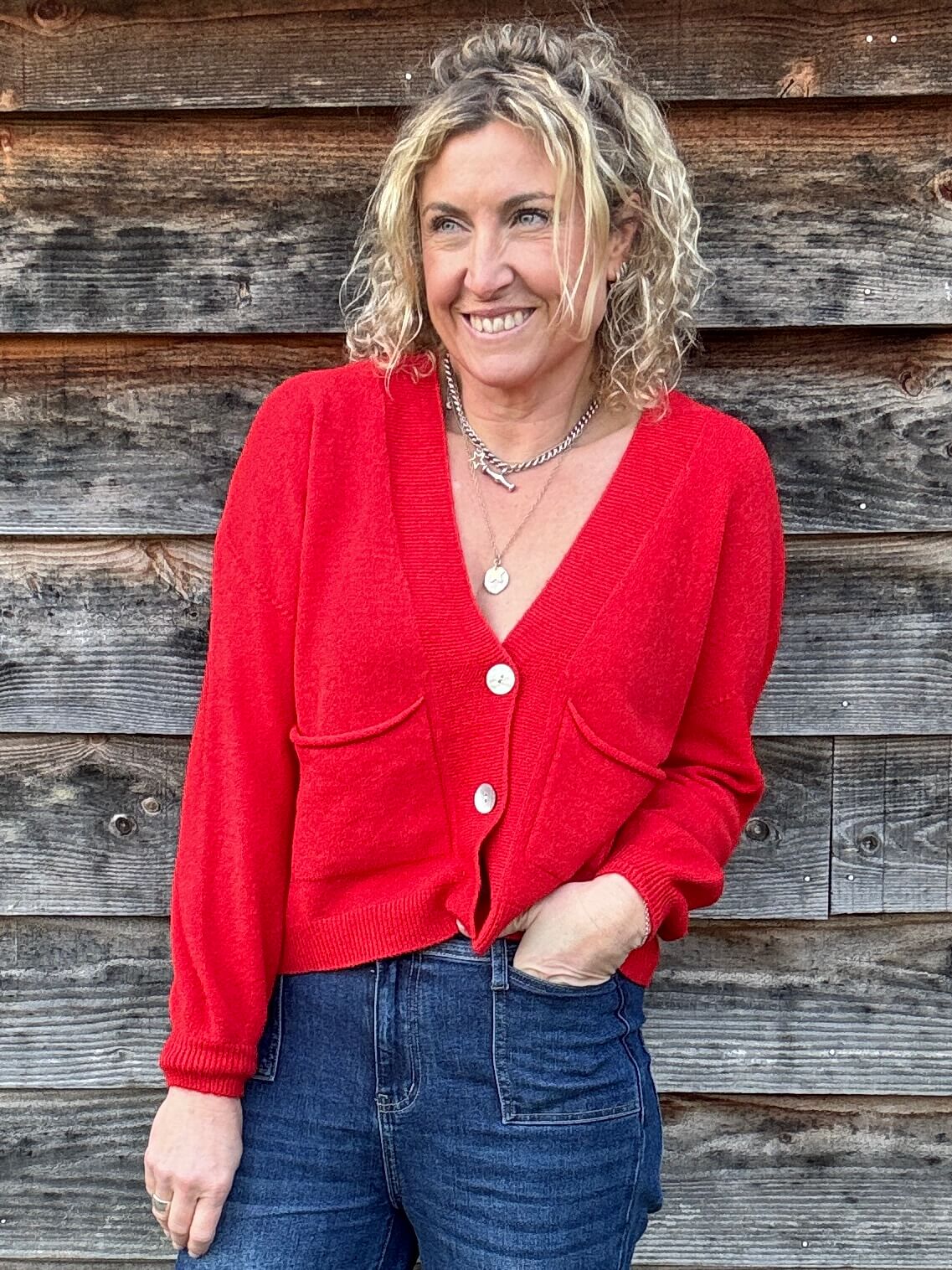 The Papa Cardigan | Red