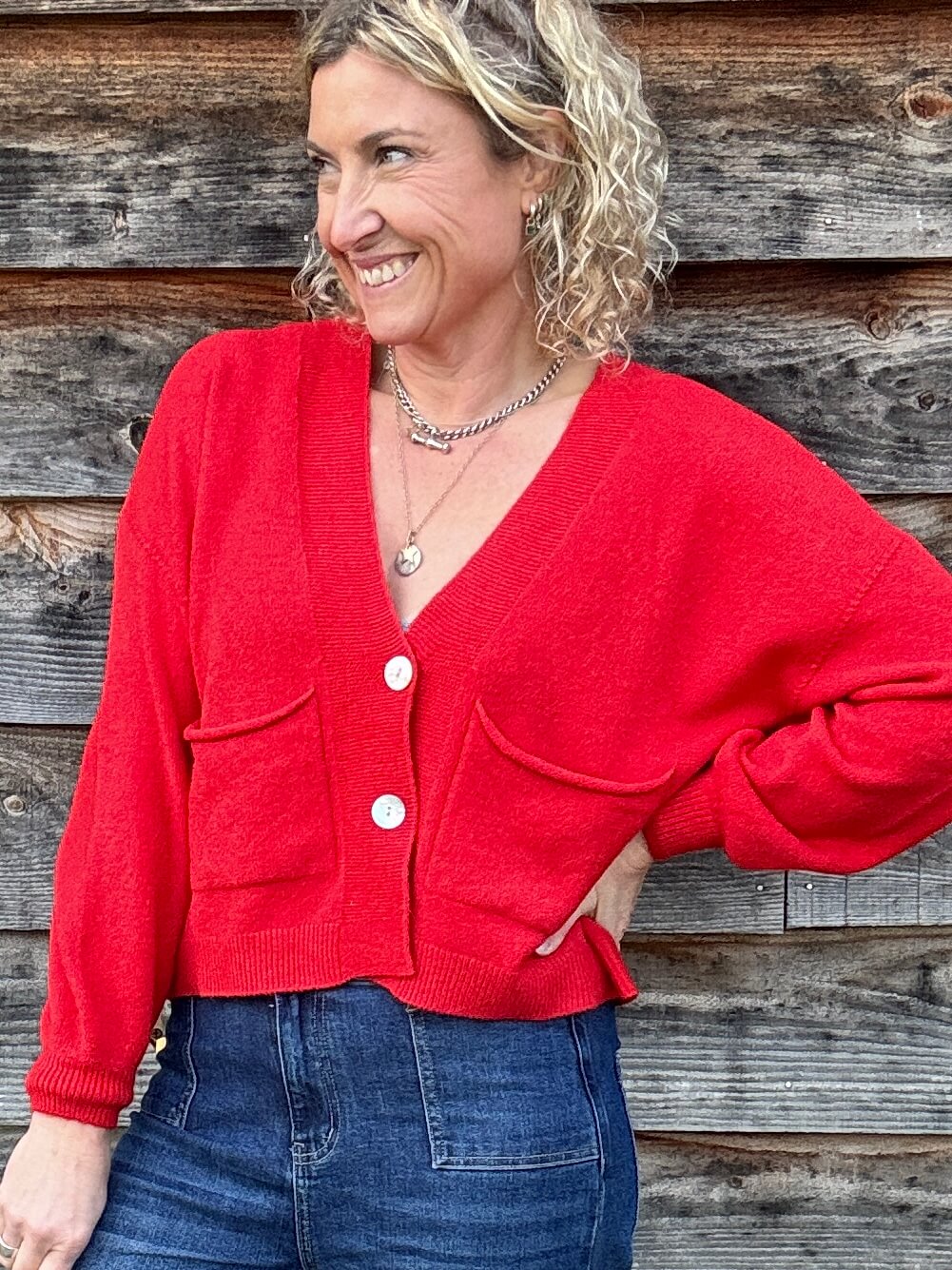 The Papa Cardigan | Red