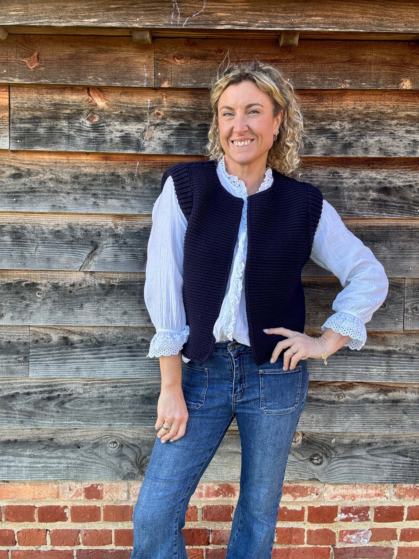 Mia Knitted Gilet | Navy