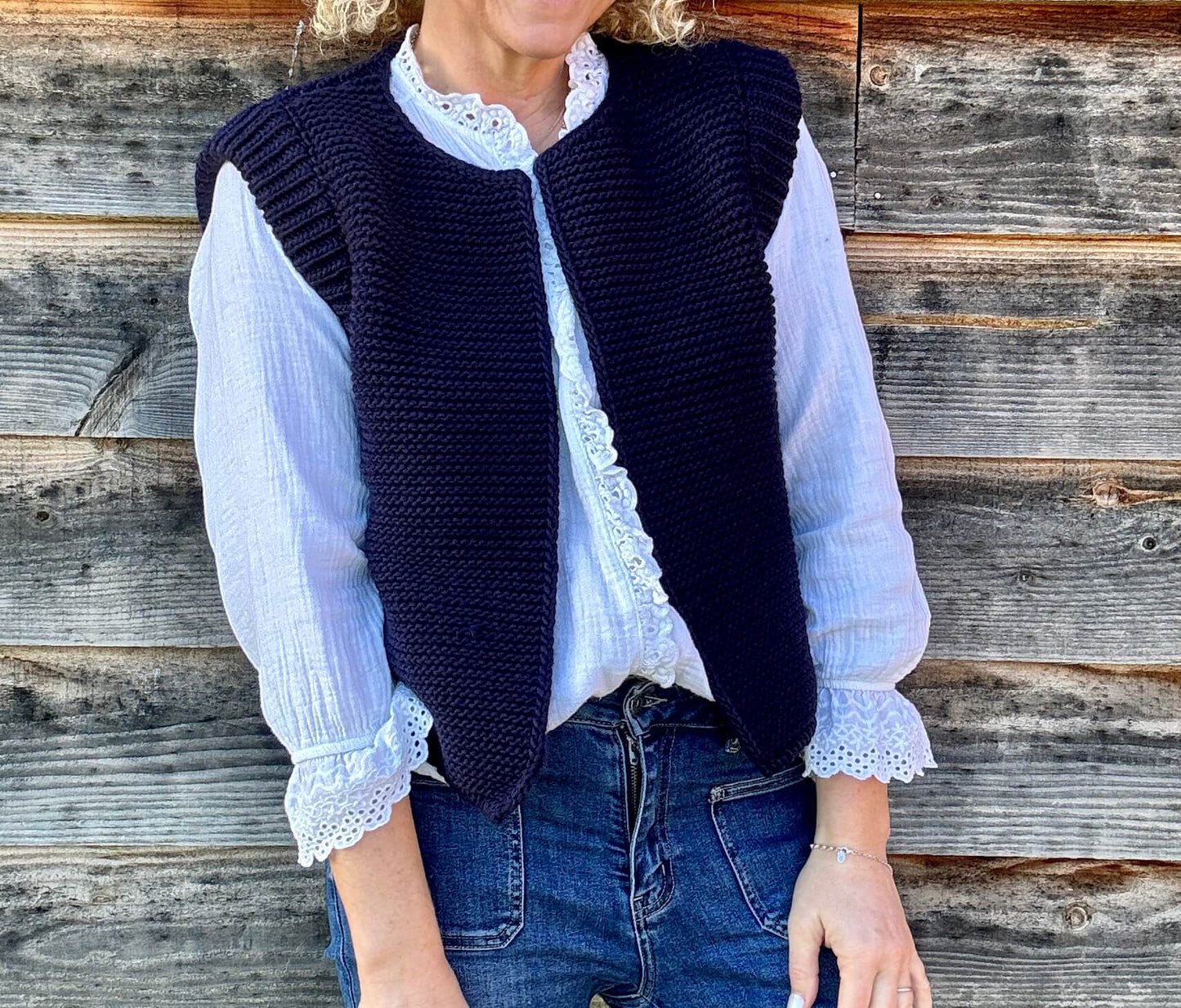 Mia Knitted Gilet | Navy