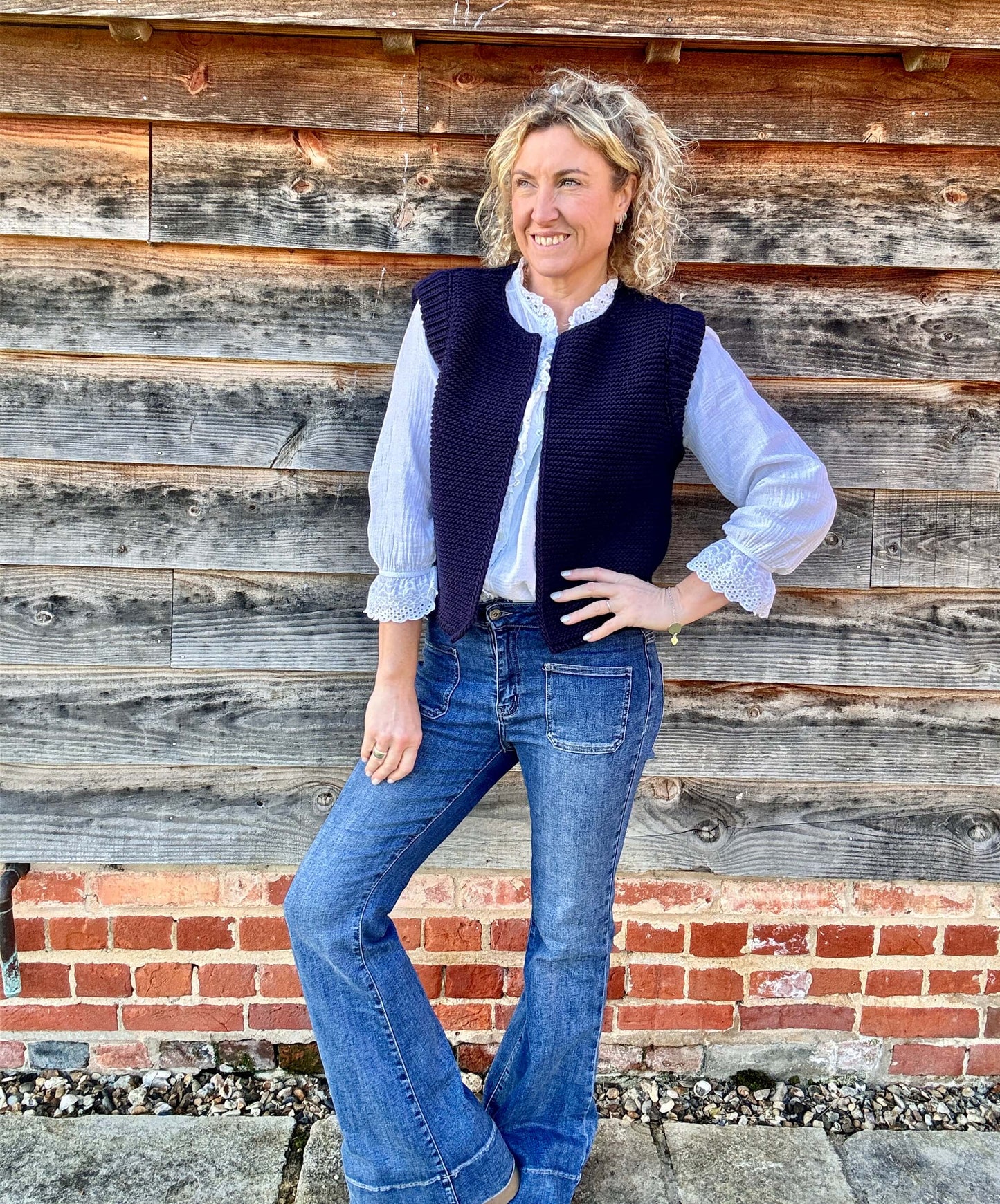 Mia Knitted Gilet | Navy