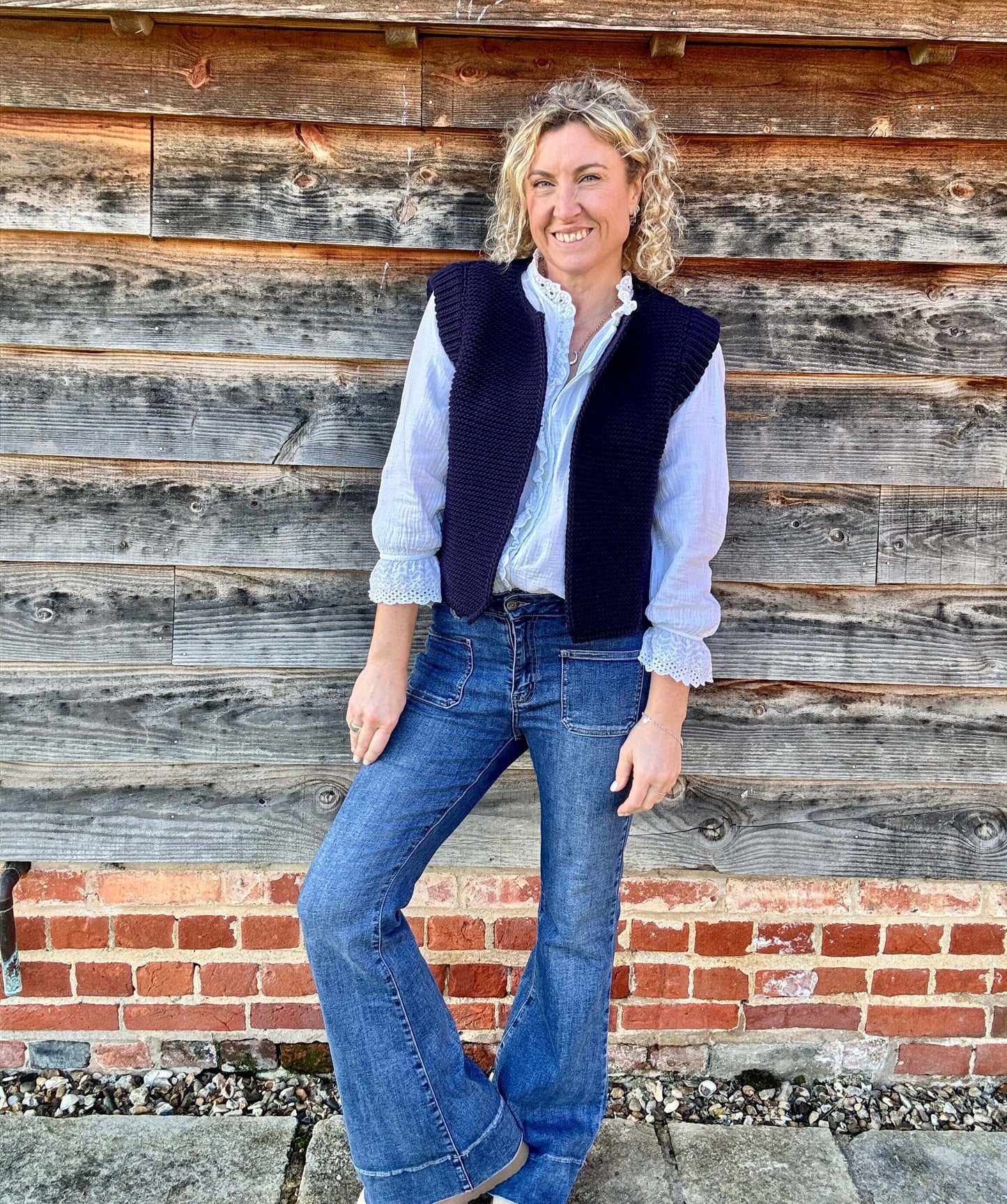 Mia Knitted Gilet | Navy