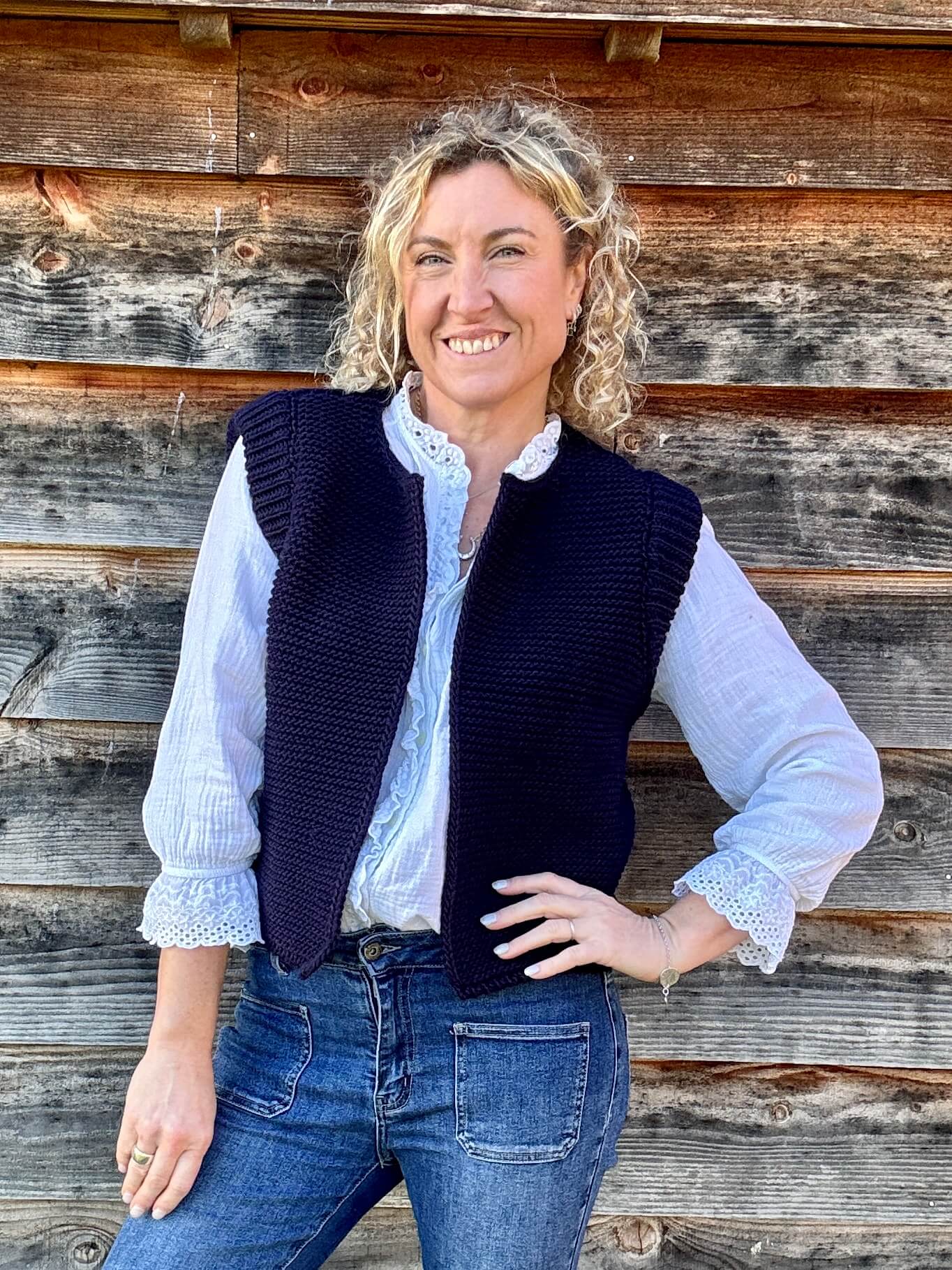 Mia Knitted Gilet | Navy