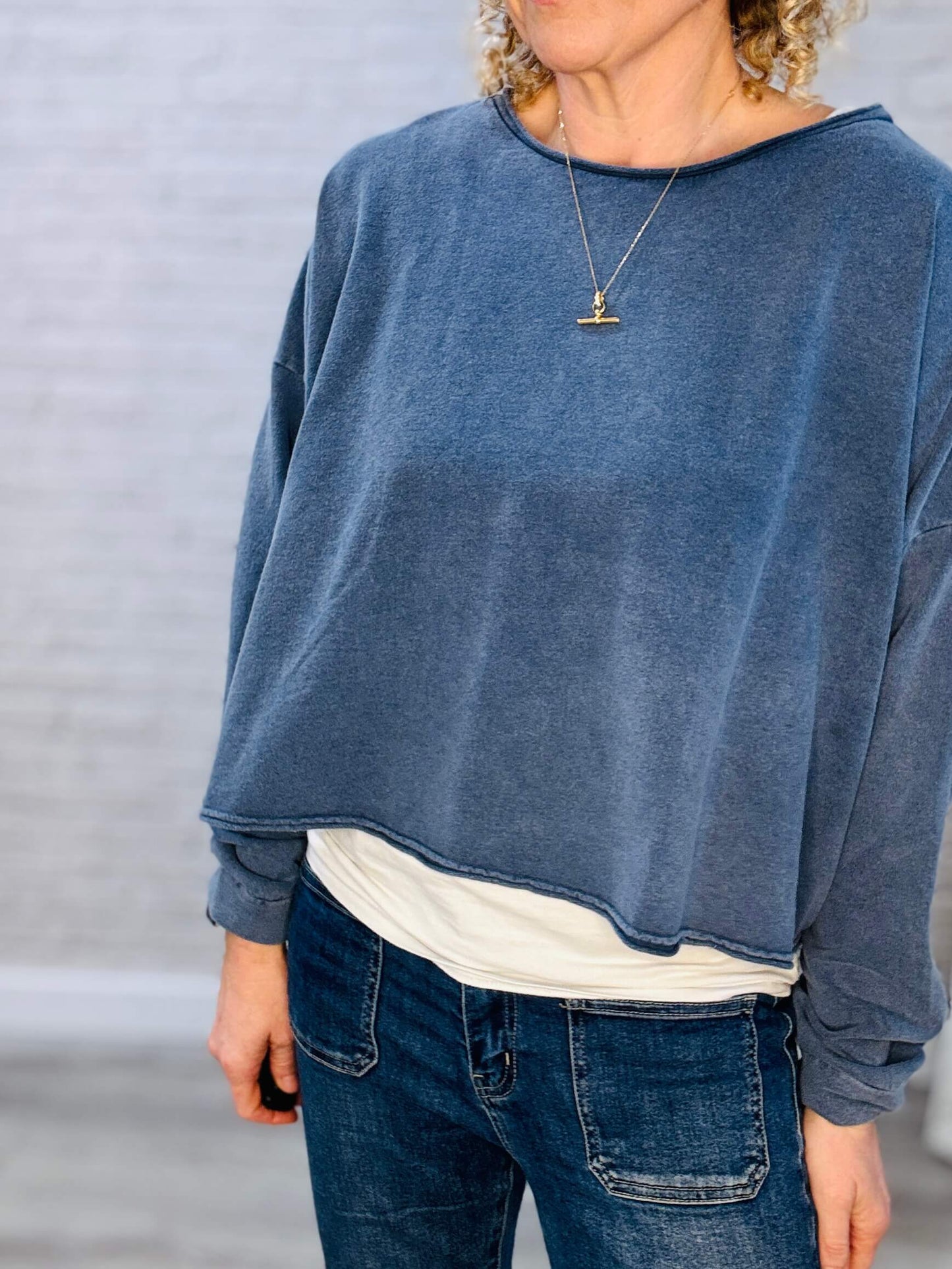 Palmer Lightweight Sweatshirt | Blue Wash