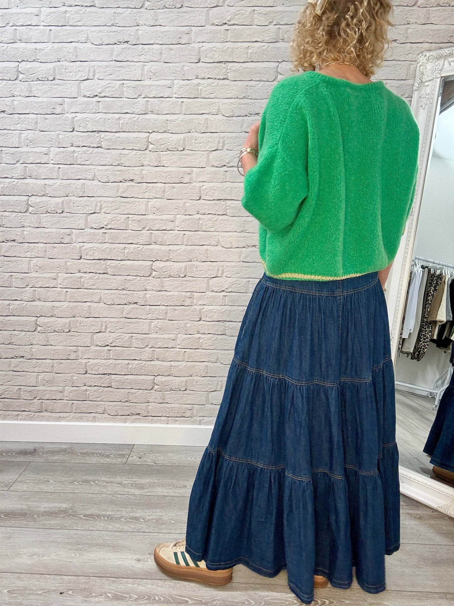 The Hamptons Cardigan | Green & Gold