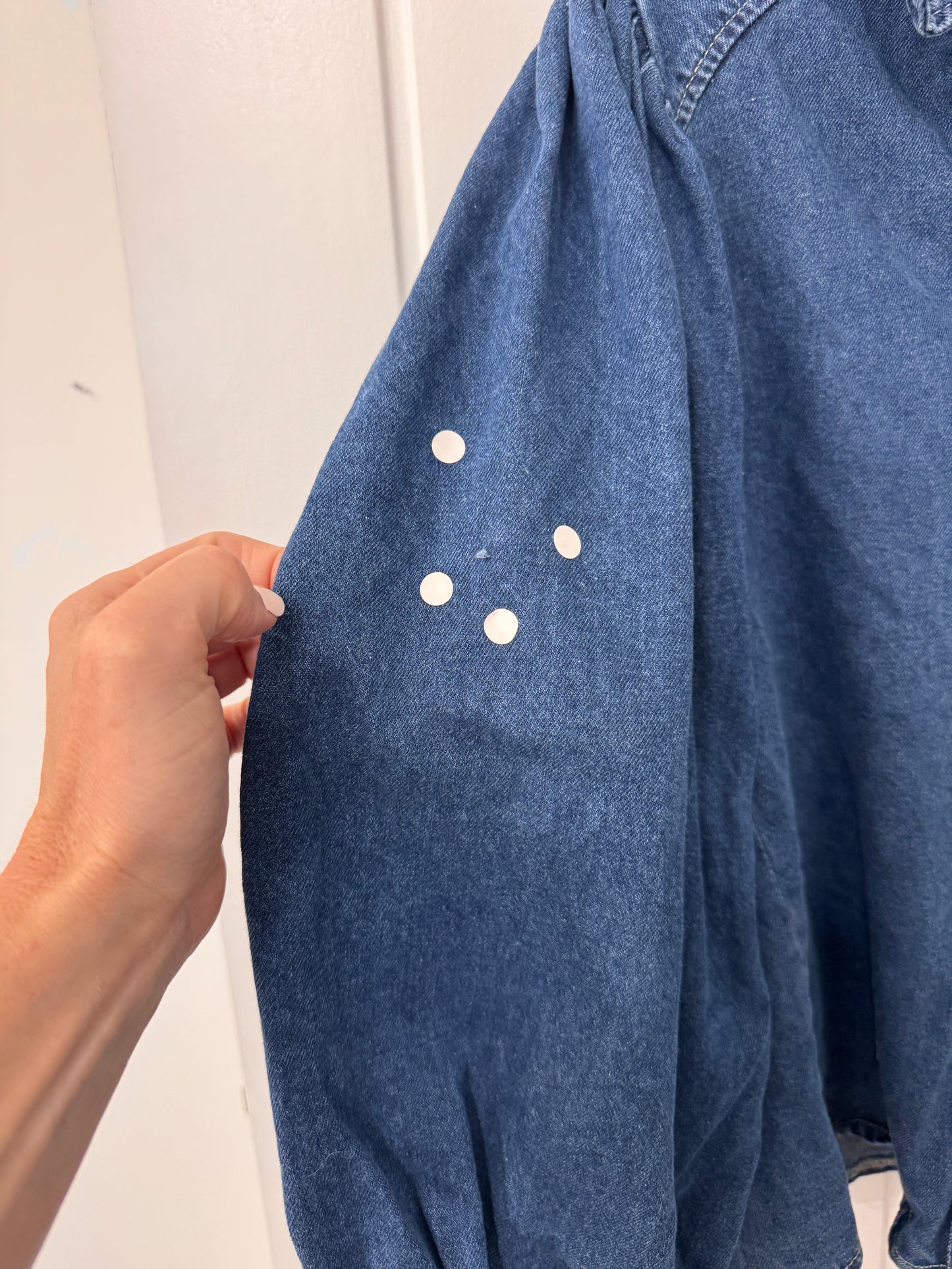 SECONDS - Marnie Puff Shoulder Denim Shacket | Dark Denim