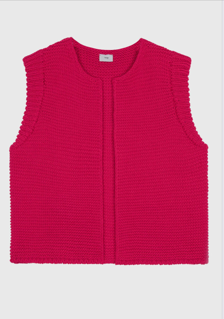 Mia Knitted Gilet | Fuchsia