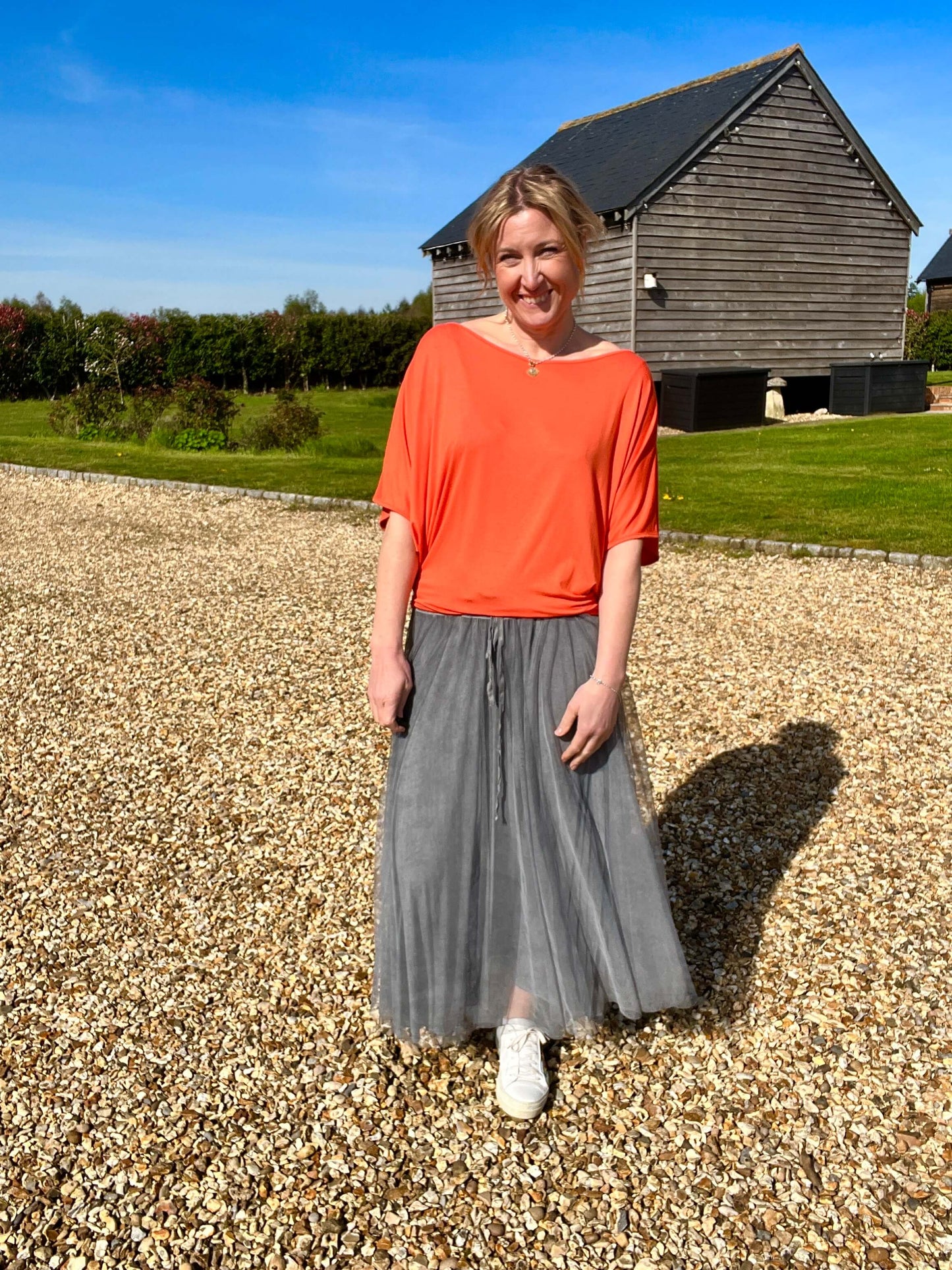 Sophia Tulle Skirt | Washed Grey
