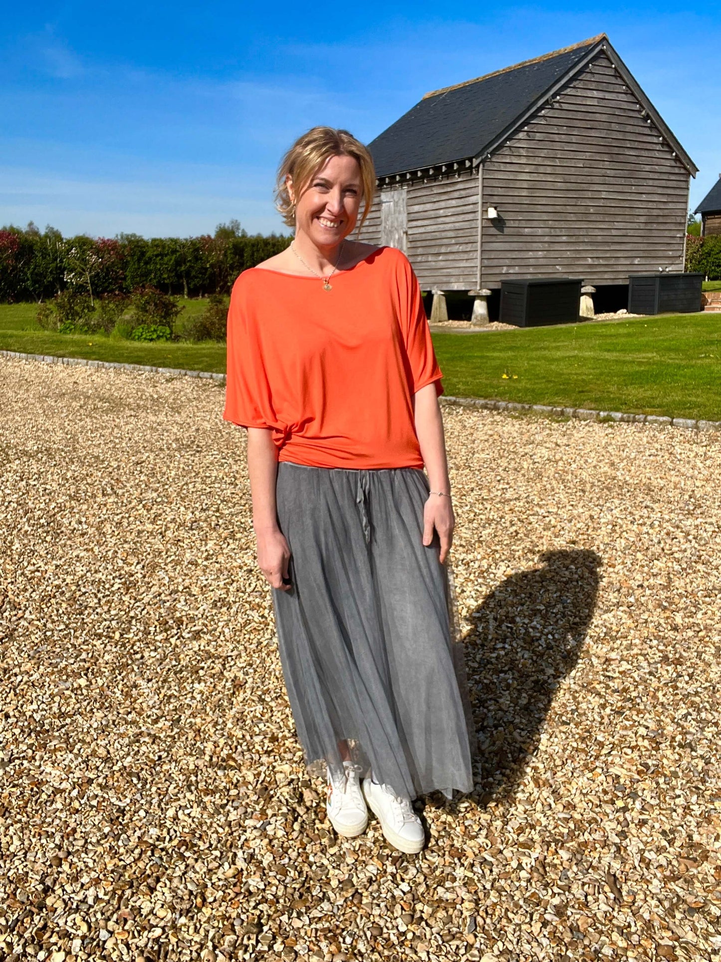 Sophia Tulle Skirt | Washed Grey