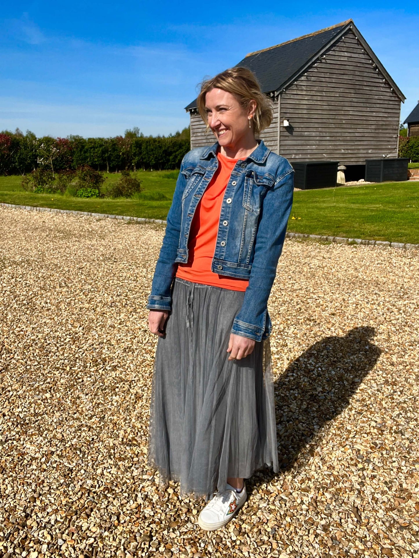 Sophia Tulle Skirt | Washed Grey