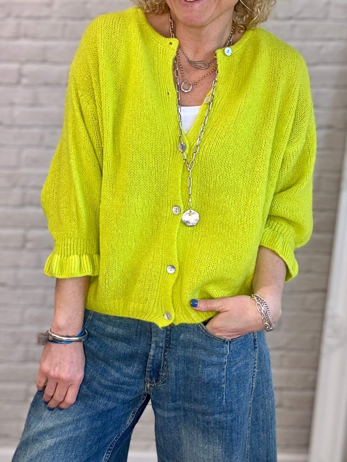 NEW Melrose Cardigan | Acid Yellow