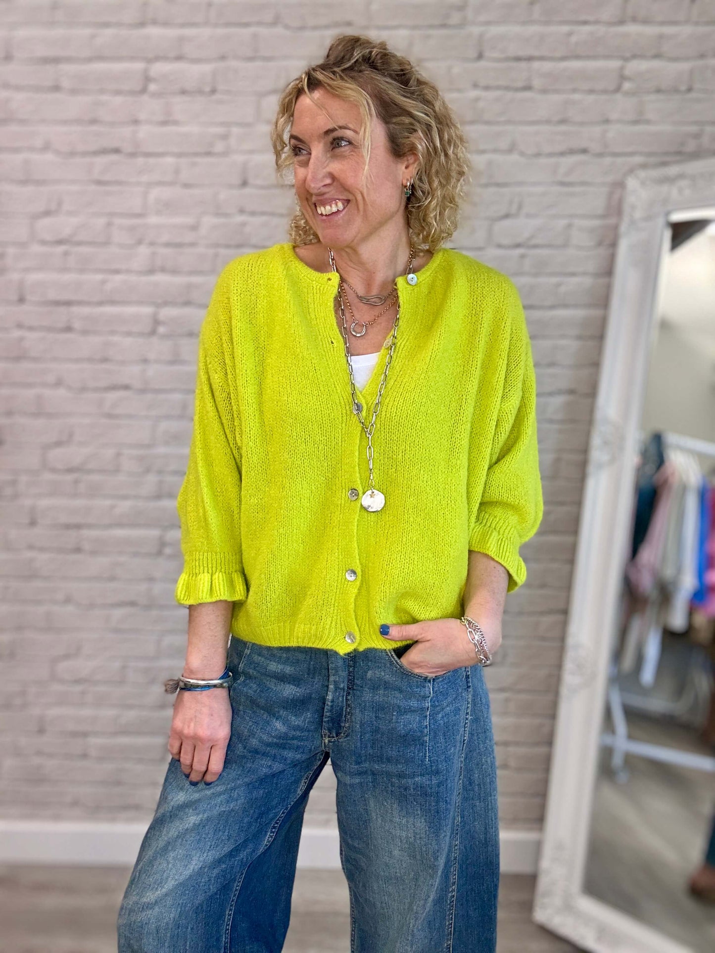 NEW Melrose Cardigan | Acid Yellow