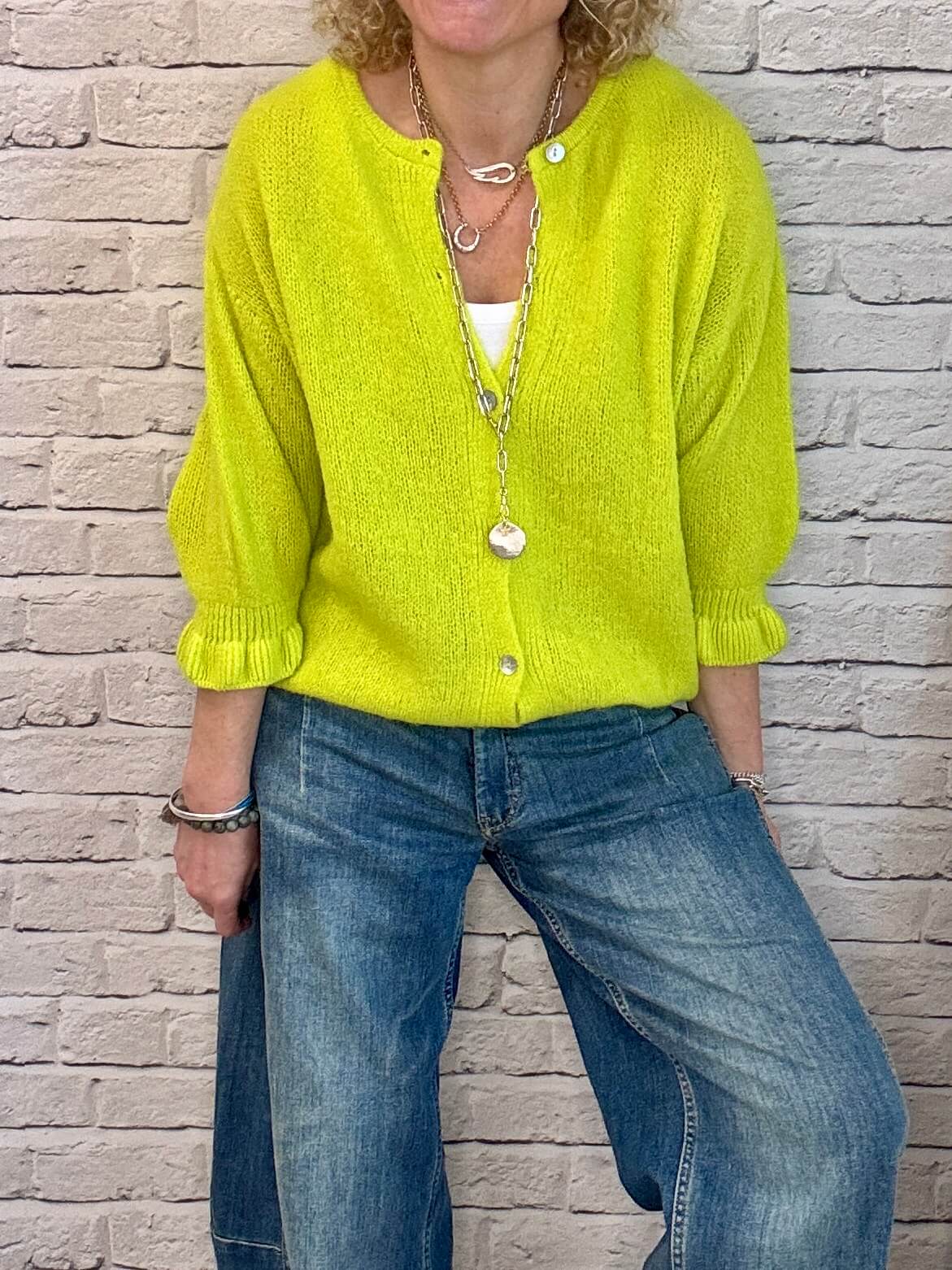 NEW Melrose Cardigan | Acid Yellow