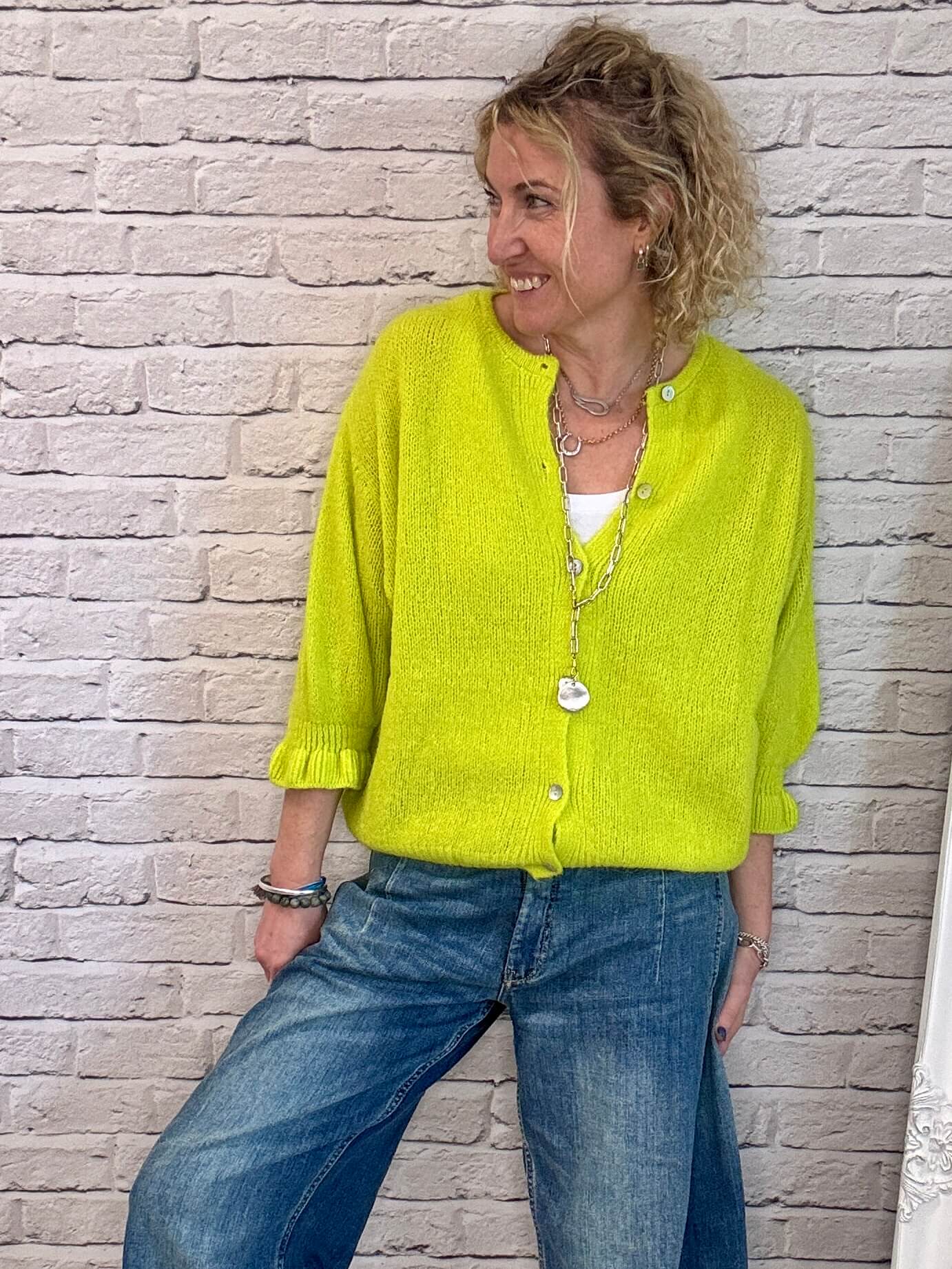 NEW Melrose Cardigan | Acid Yellow