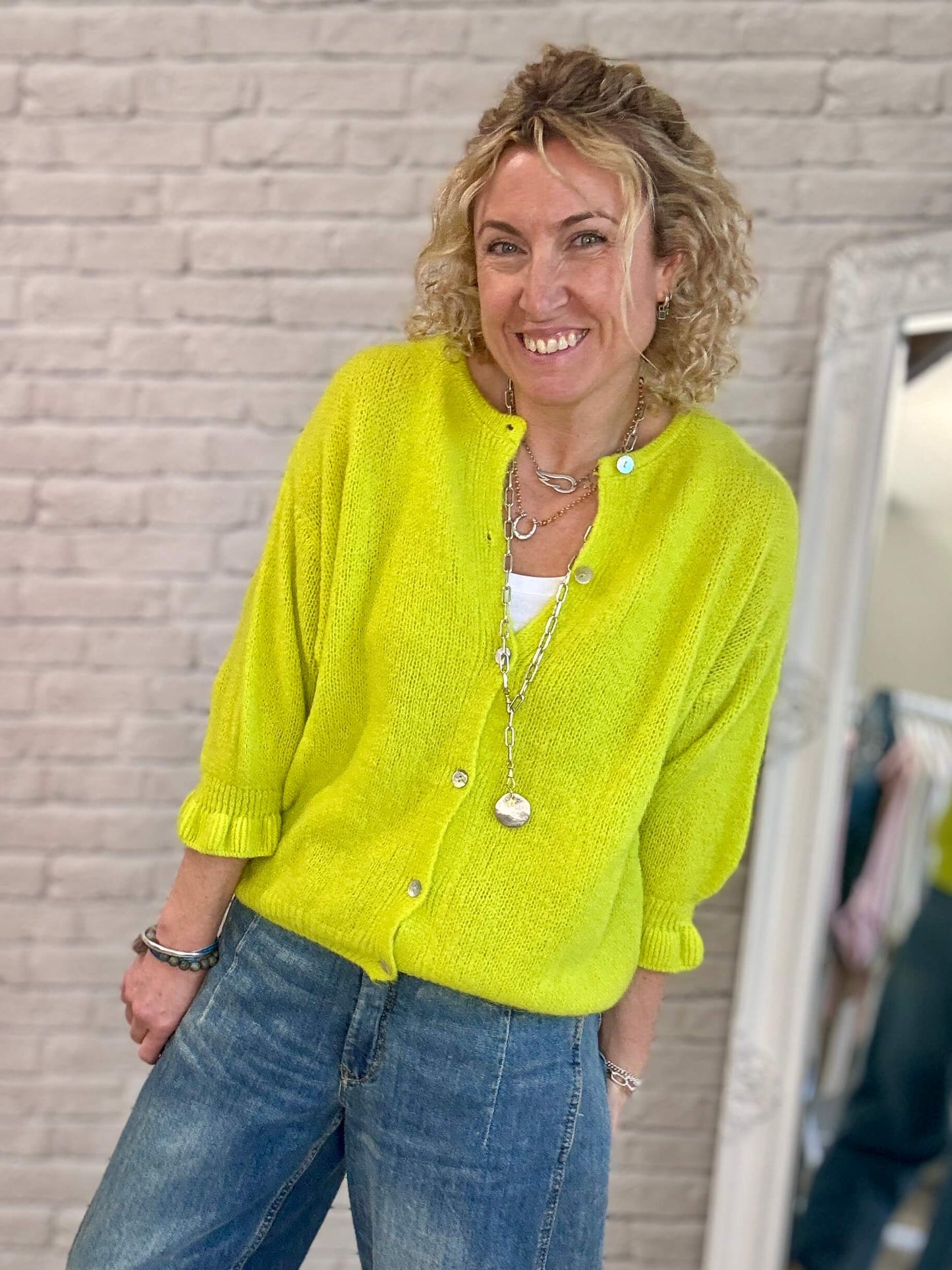NEW Melrose Cardigan | Acid Yellow