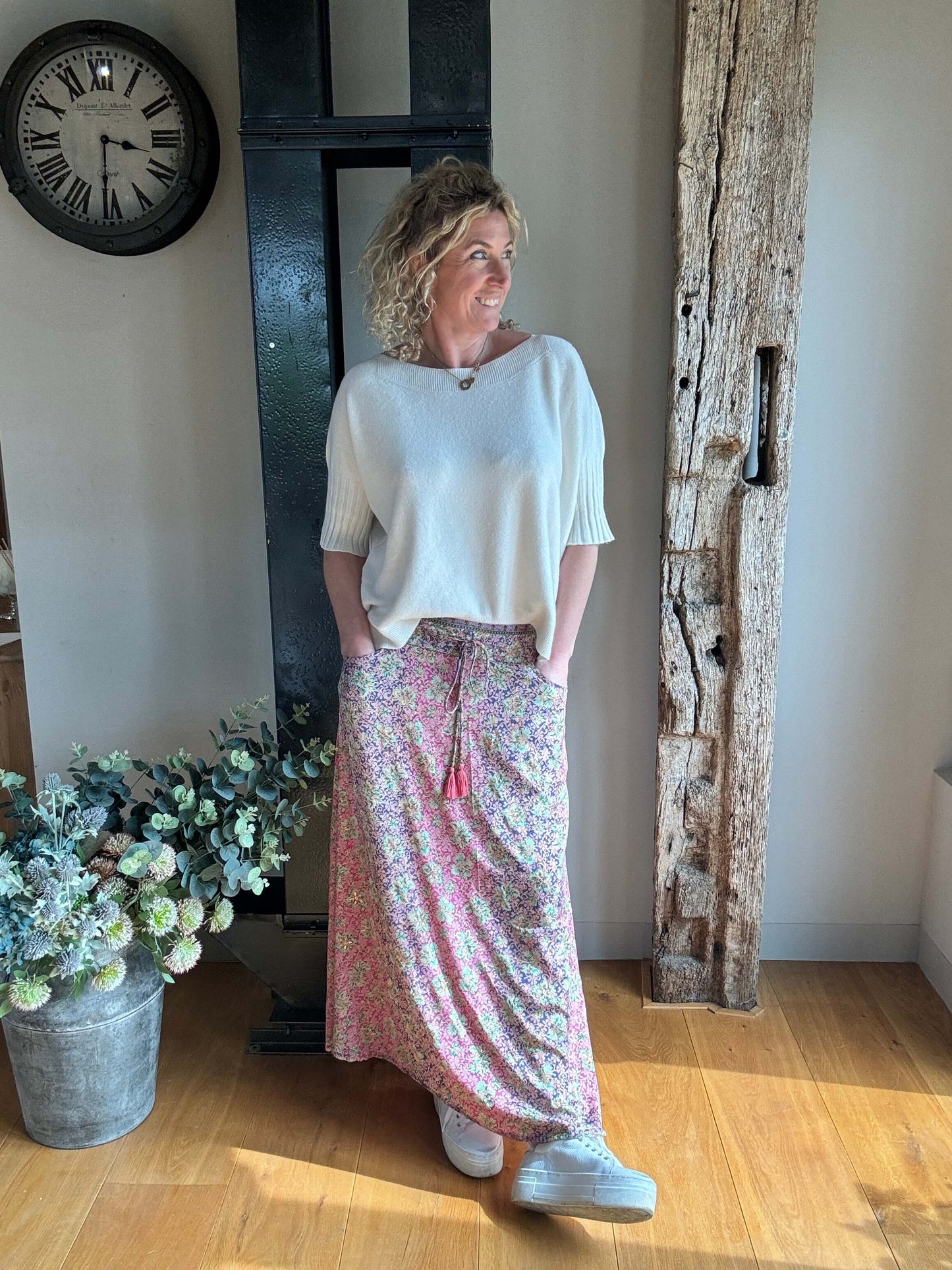 Joss Maxi Skirt | Pink Mix & Gold