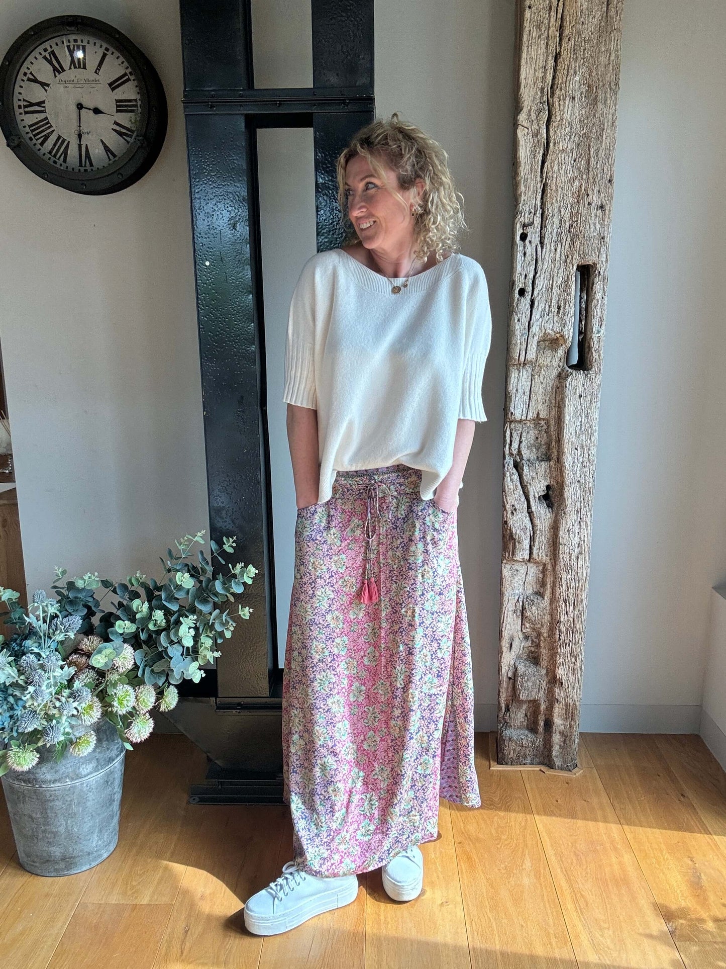 Joss Maxi Skirt | Pink Mix & Gold