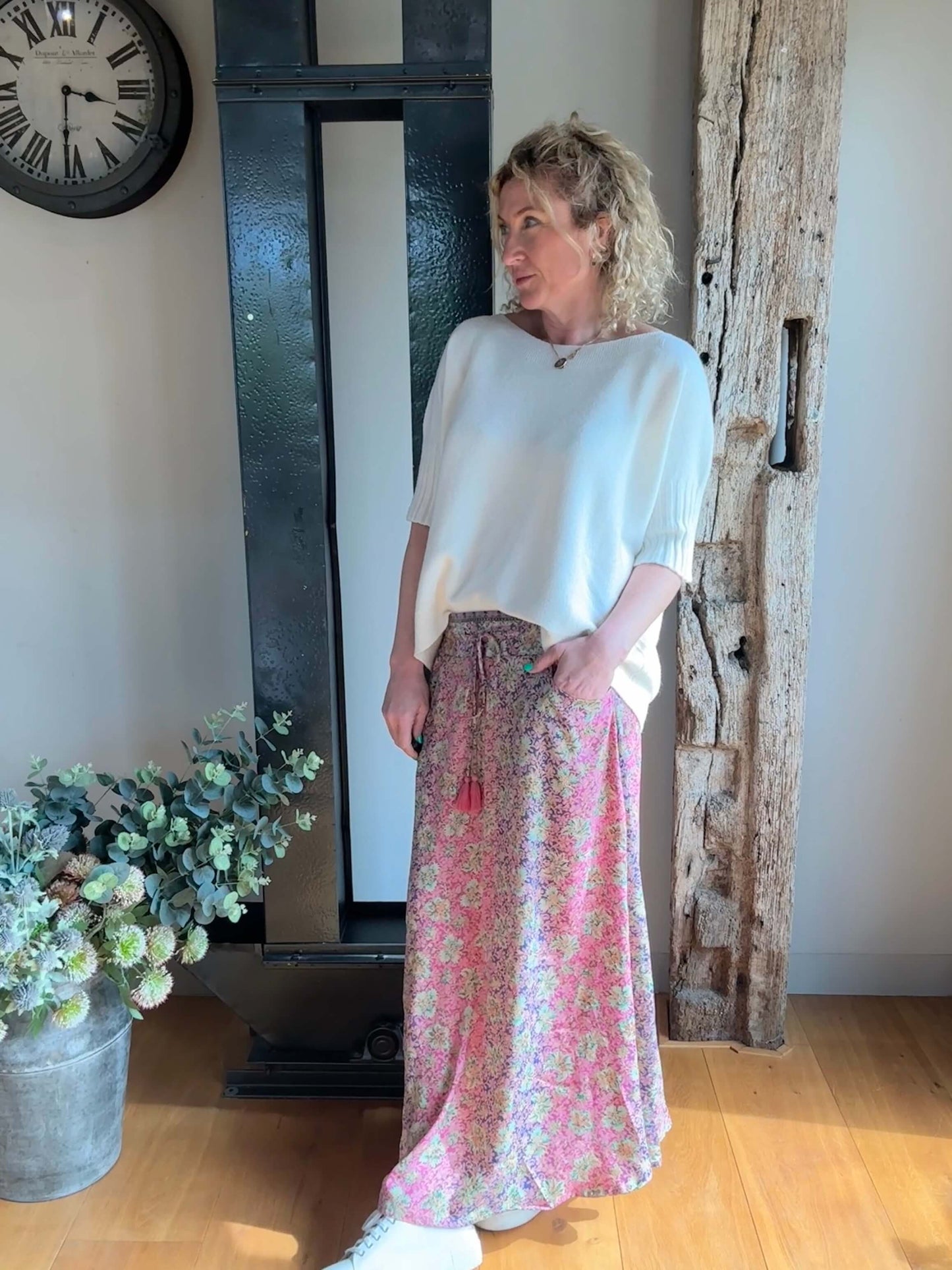 Joss Maxi Skirt | Pink Mix & Gold