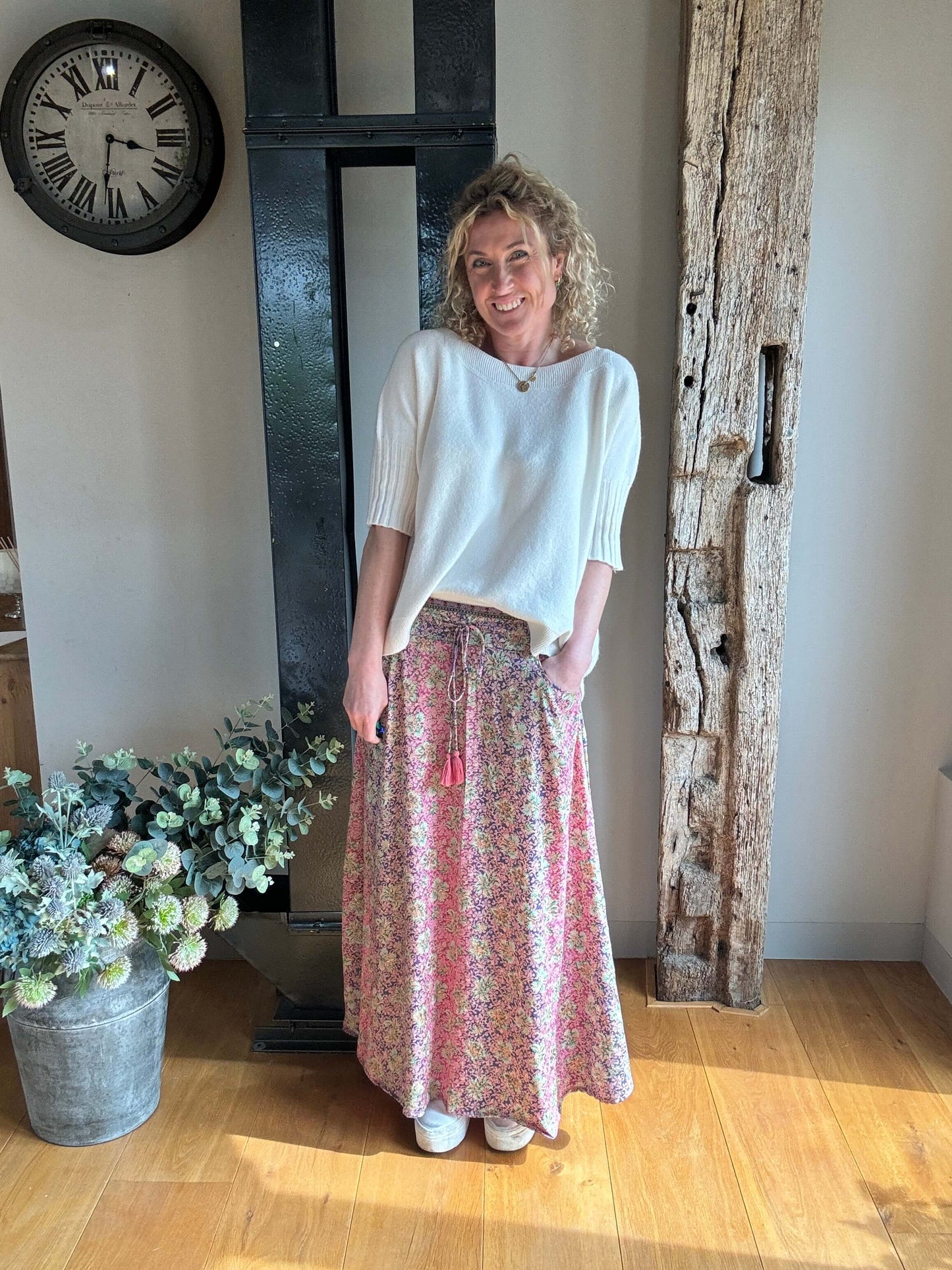 Joss Maxi Skirt | Pink Mix & Gold