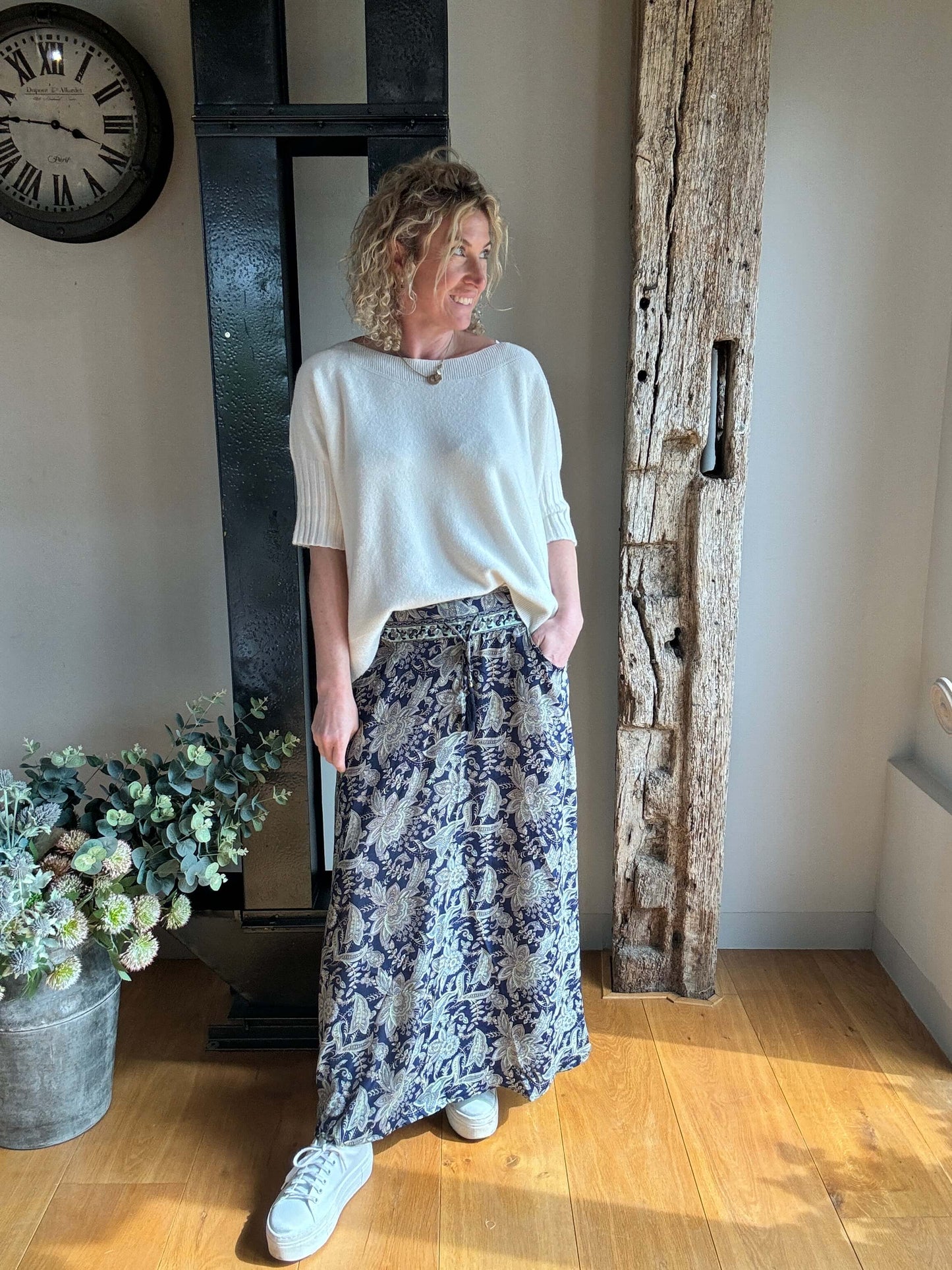 Zoe Pleated Skirt | Cream