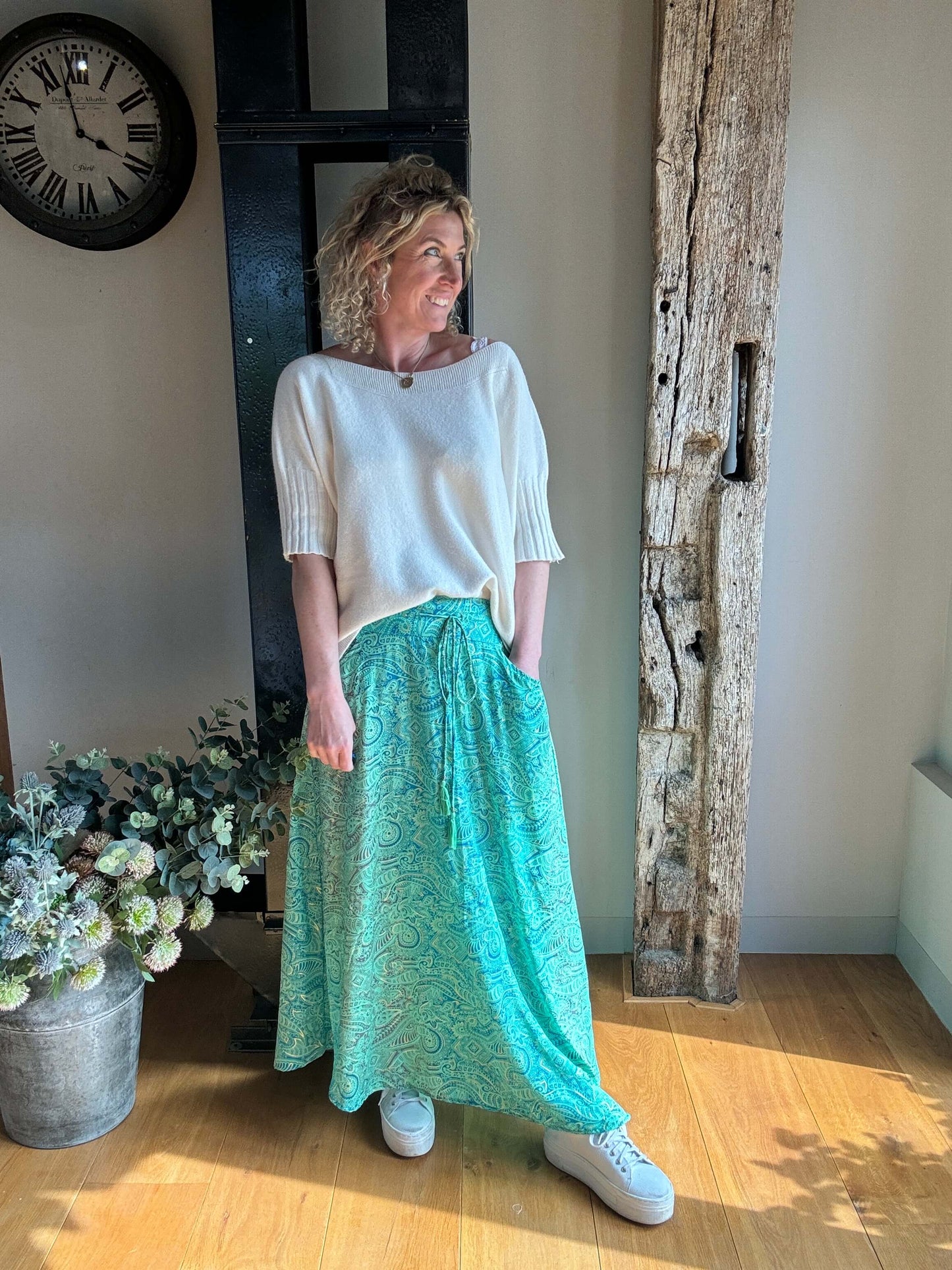 Joss Maxi Skirt | Aqua Gold