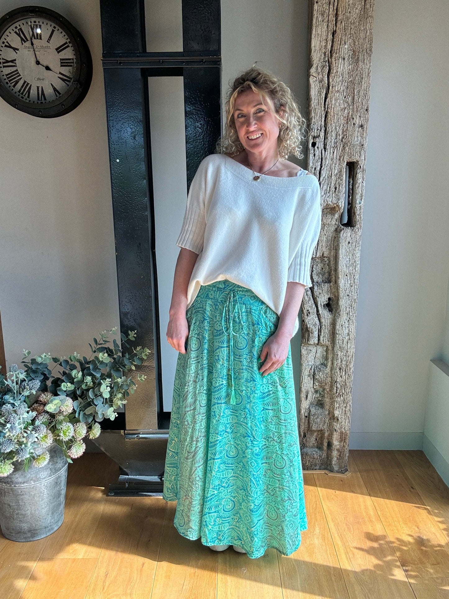 Joss Maxi Skirt | Aqua Gold
