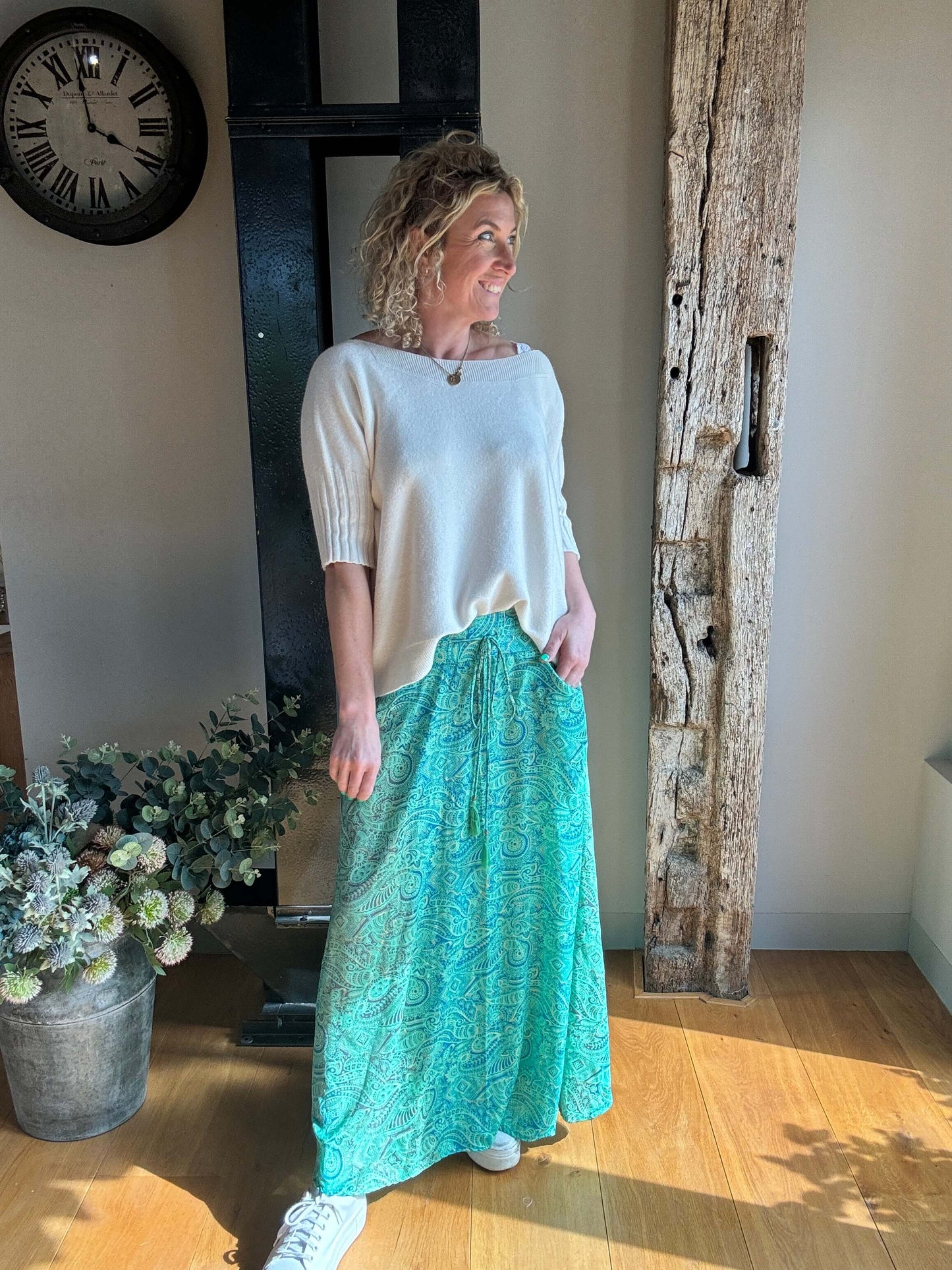 Joss Maxi Skirt | Aqua Gold