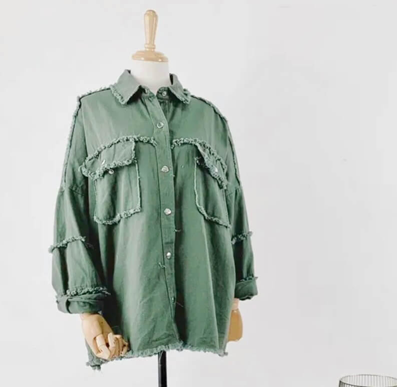 Orange Rock & Roll Utility Shacket