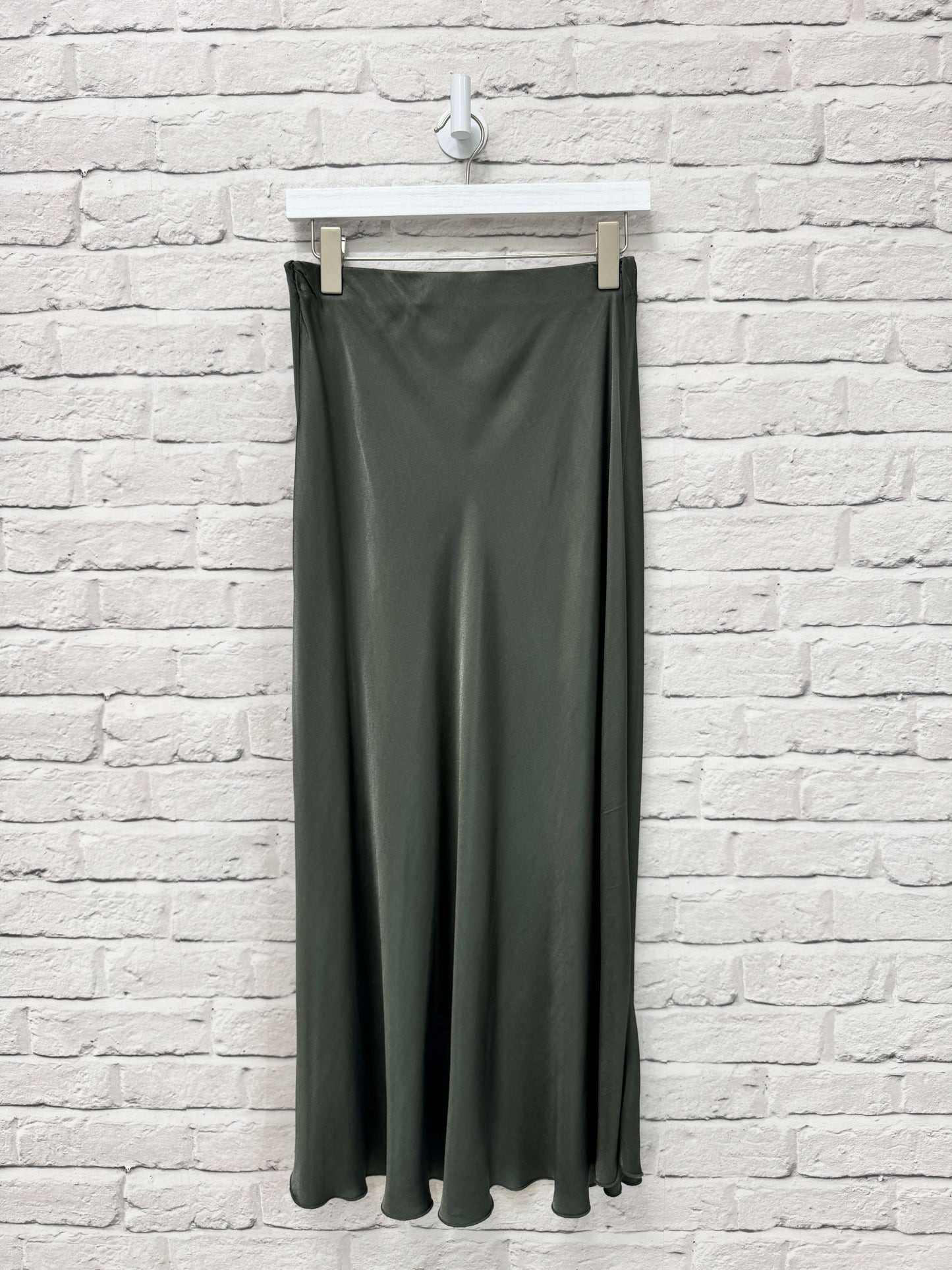 Orla Satin Slip Skirt | Khaki