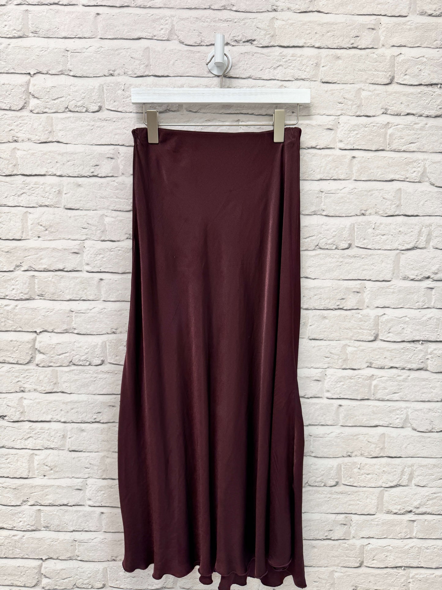 Orla Satin Slip Skirt | Aubergine