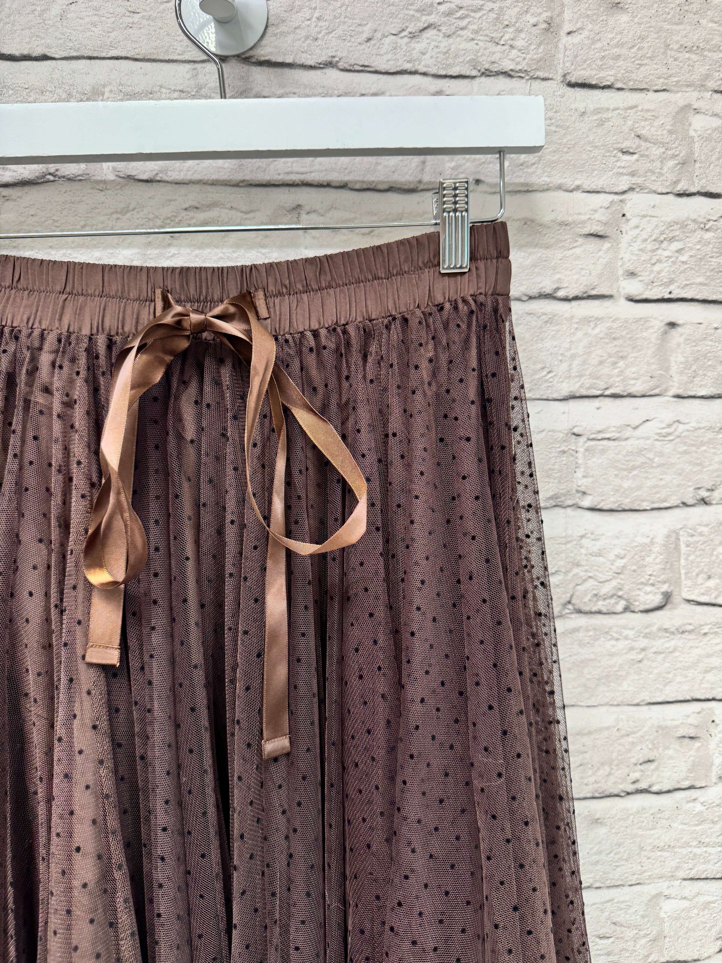 Polka Dot Tulle Skirt | Chocolate