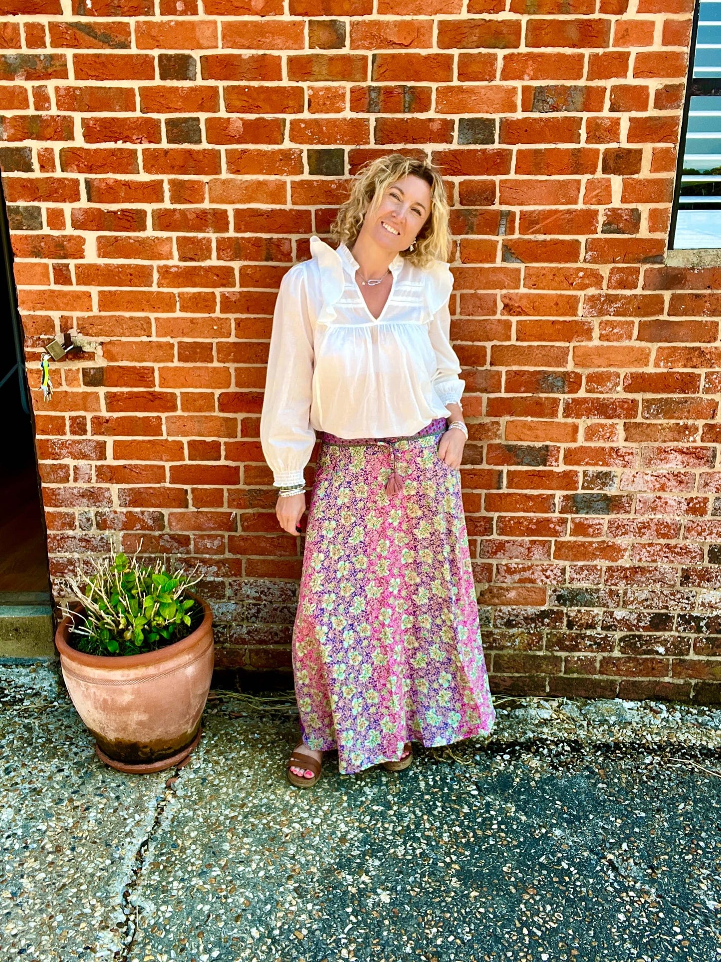 Joss Maxi Skirt | Pink Mix & Gold