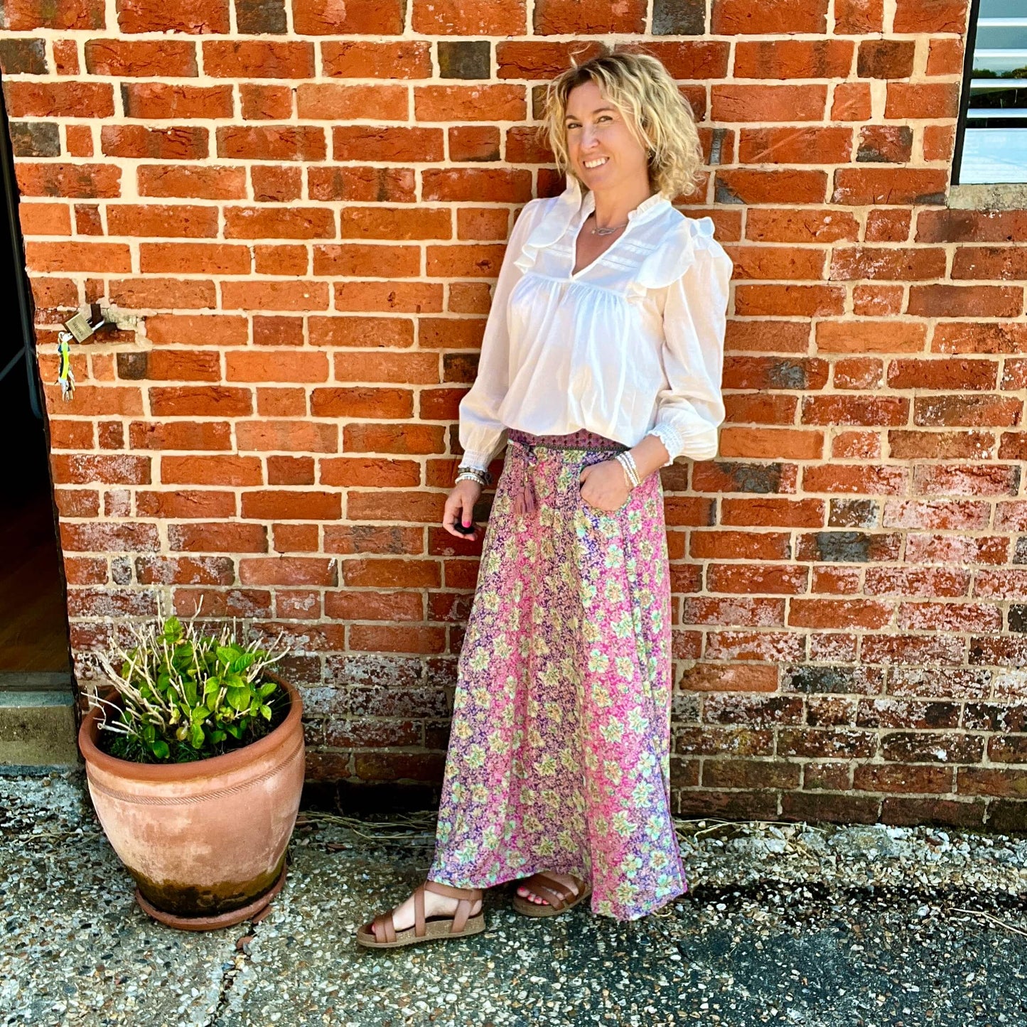 Joss Maxi Skirt | Pink Mix & Gold