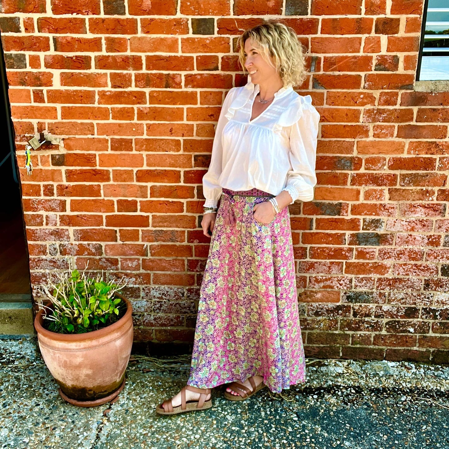 Joss Maxi Skirt | Pink Mix & Gold